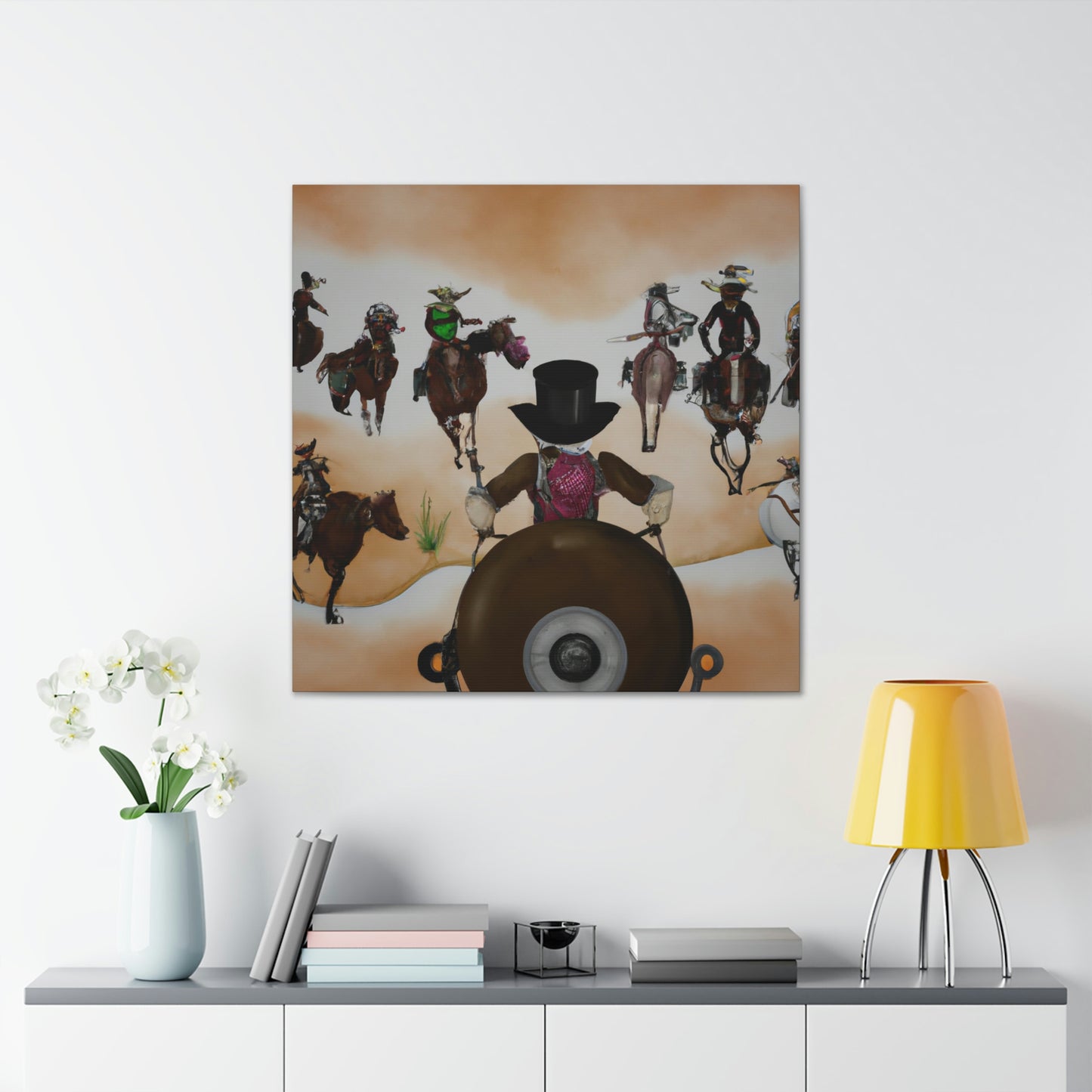 "Cattle Herding Steampunk" - Canvas