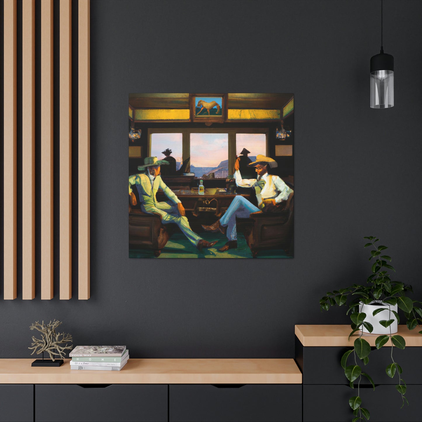 "Glamorous Saloon Scene" - Canvas