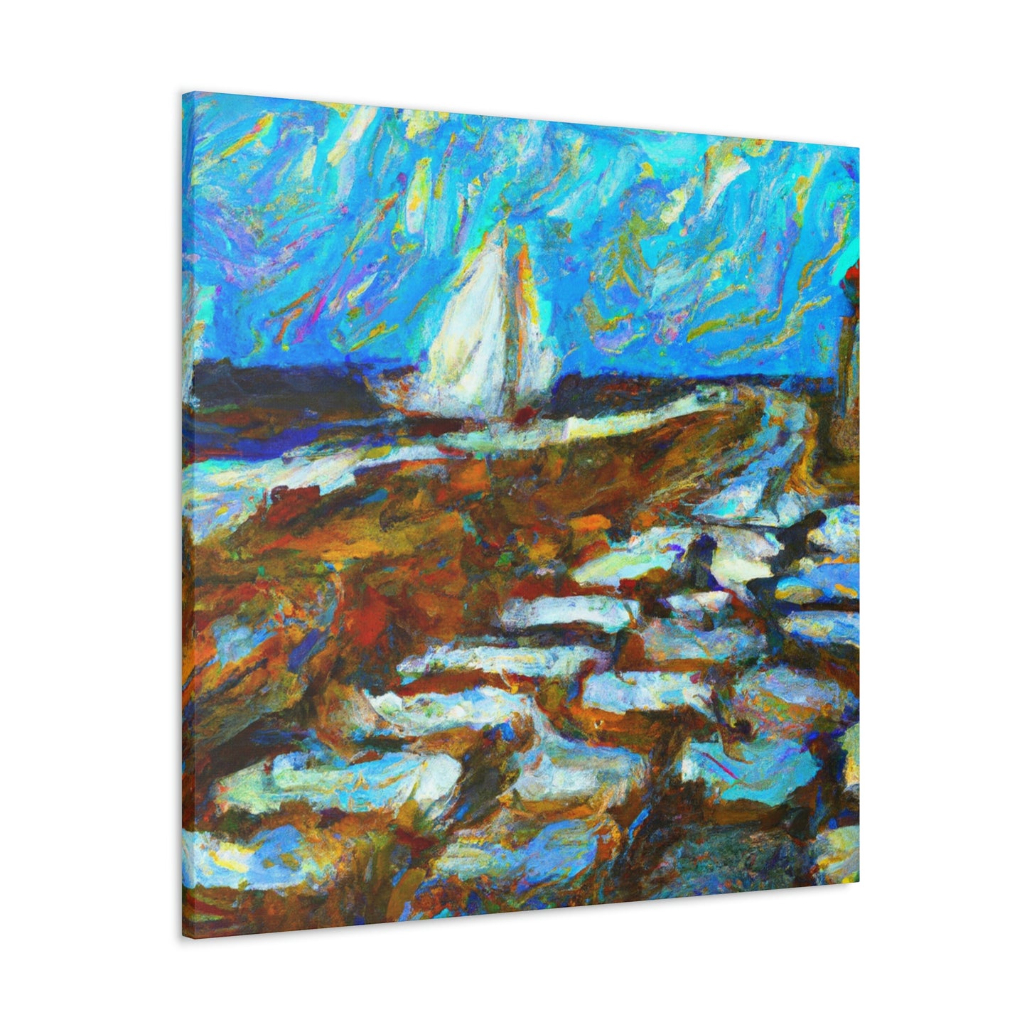 Seawall on the Shore - Canvas