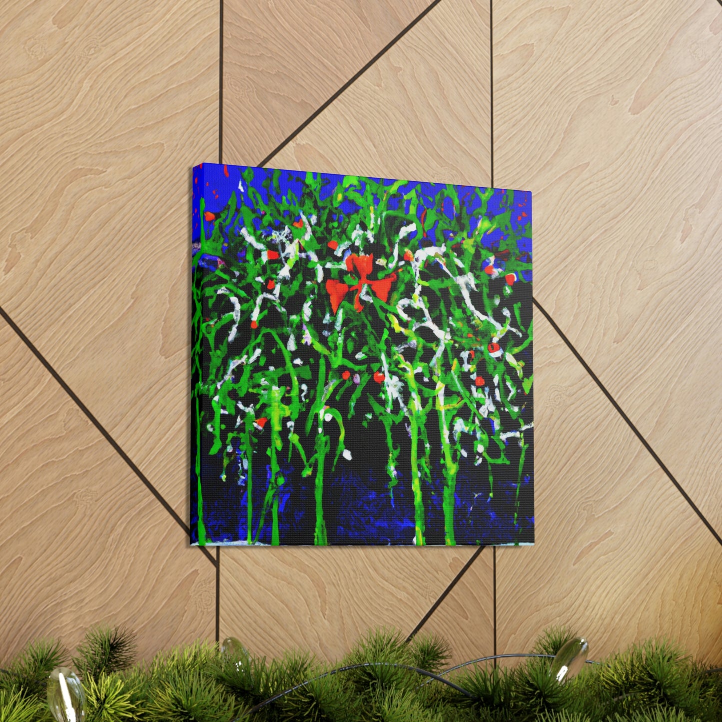 Mistletoe Embrace Expressionism - Canvas