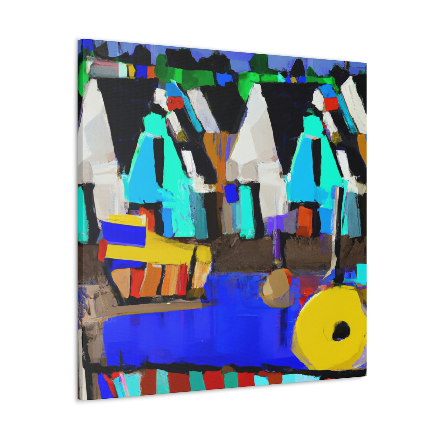 "Beach Cottage Scene" - Canvas