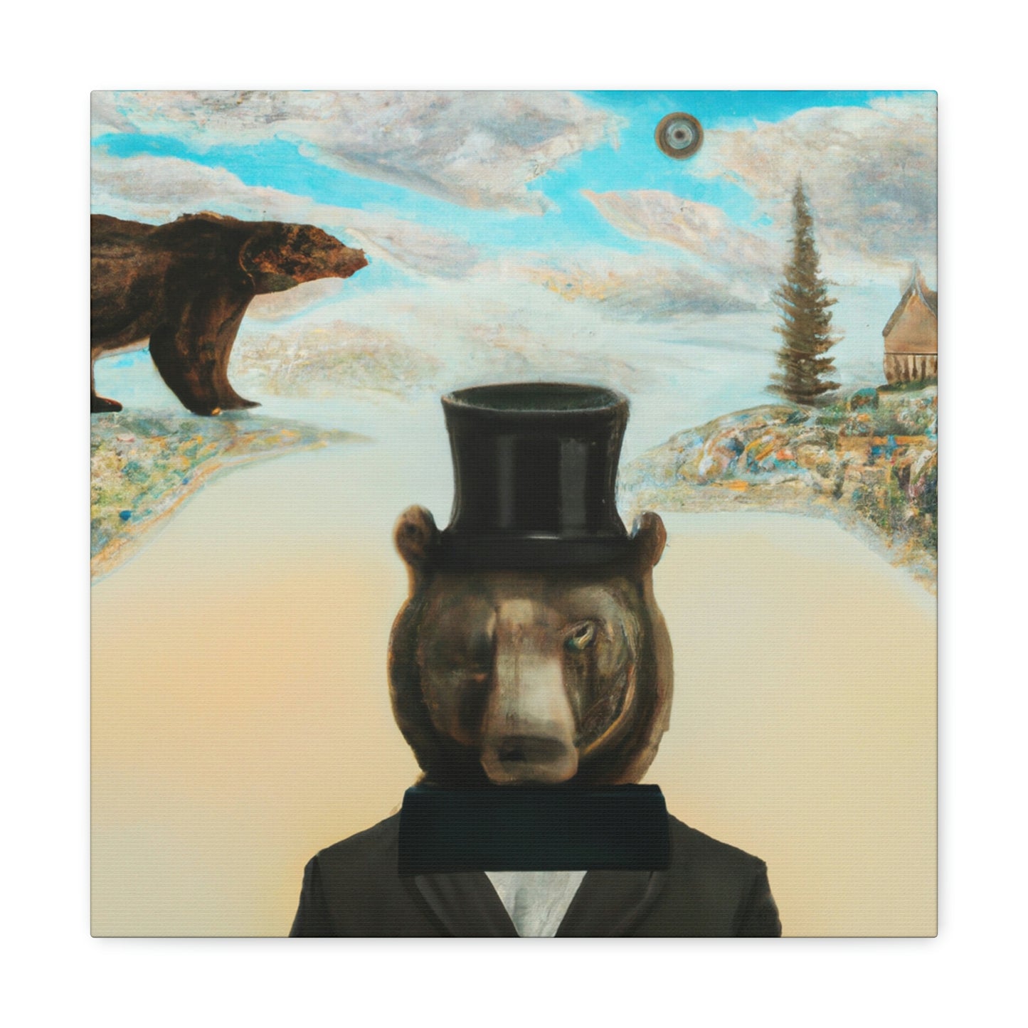 Steam Black Bear Portrait - Canvas