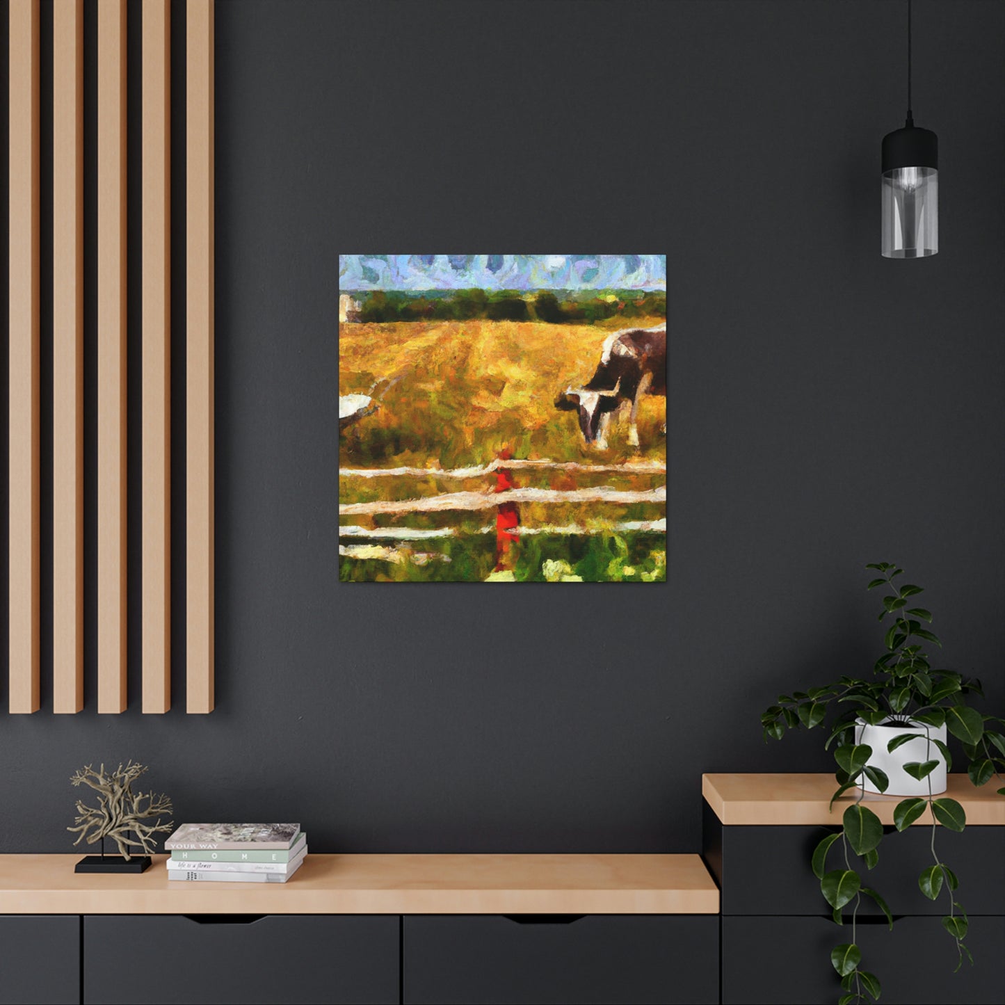 Cow On Pastureland - Canvas