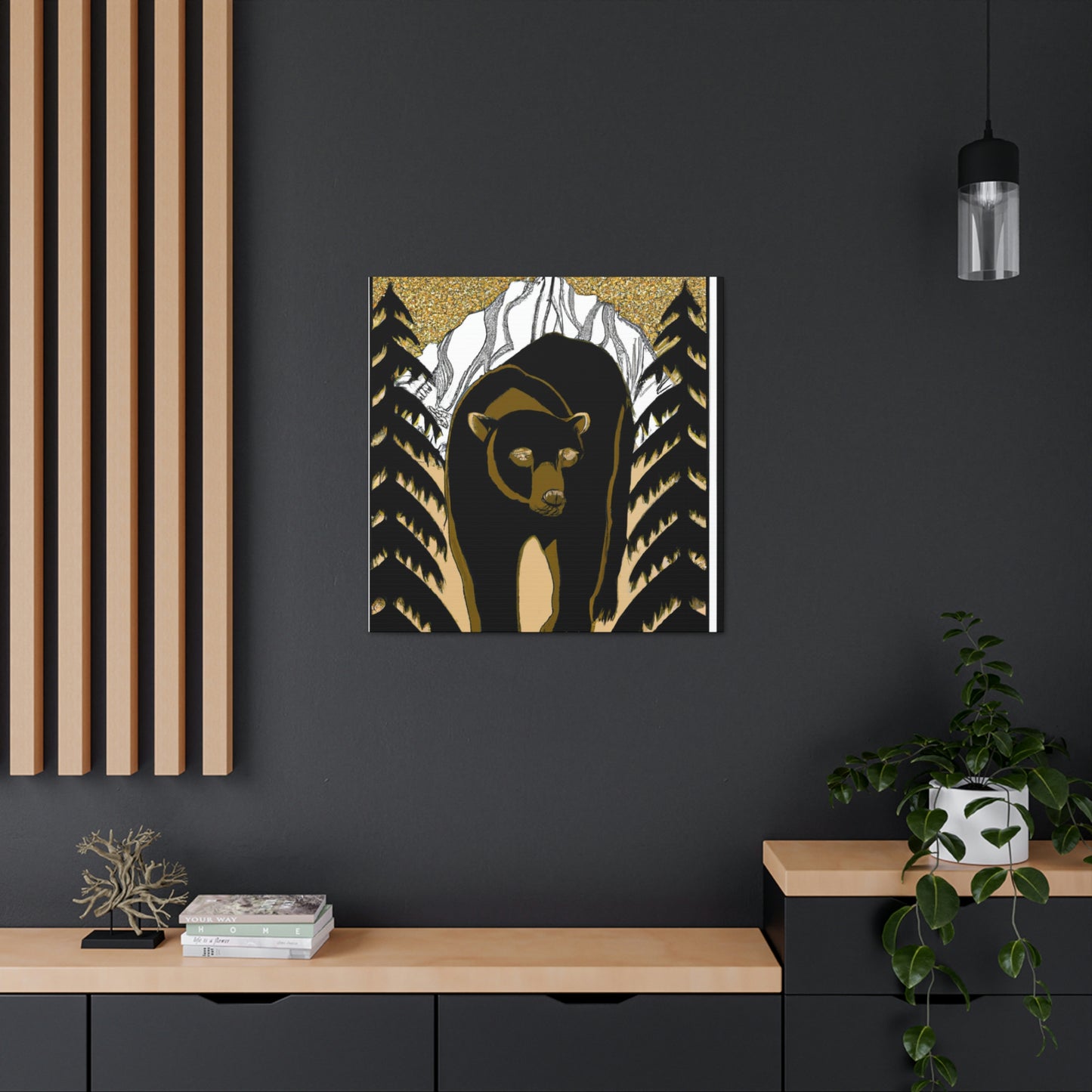 Dancing Art Deco Bear - Canvas