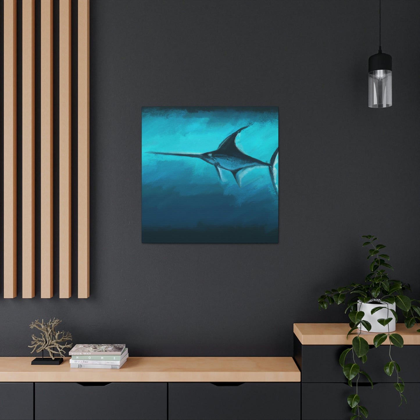 "Swordfish in Moonlight" - Canvas