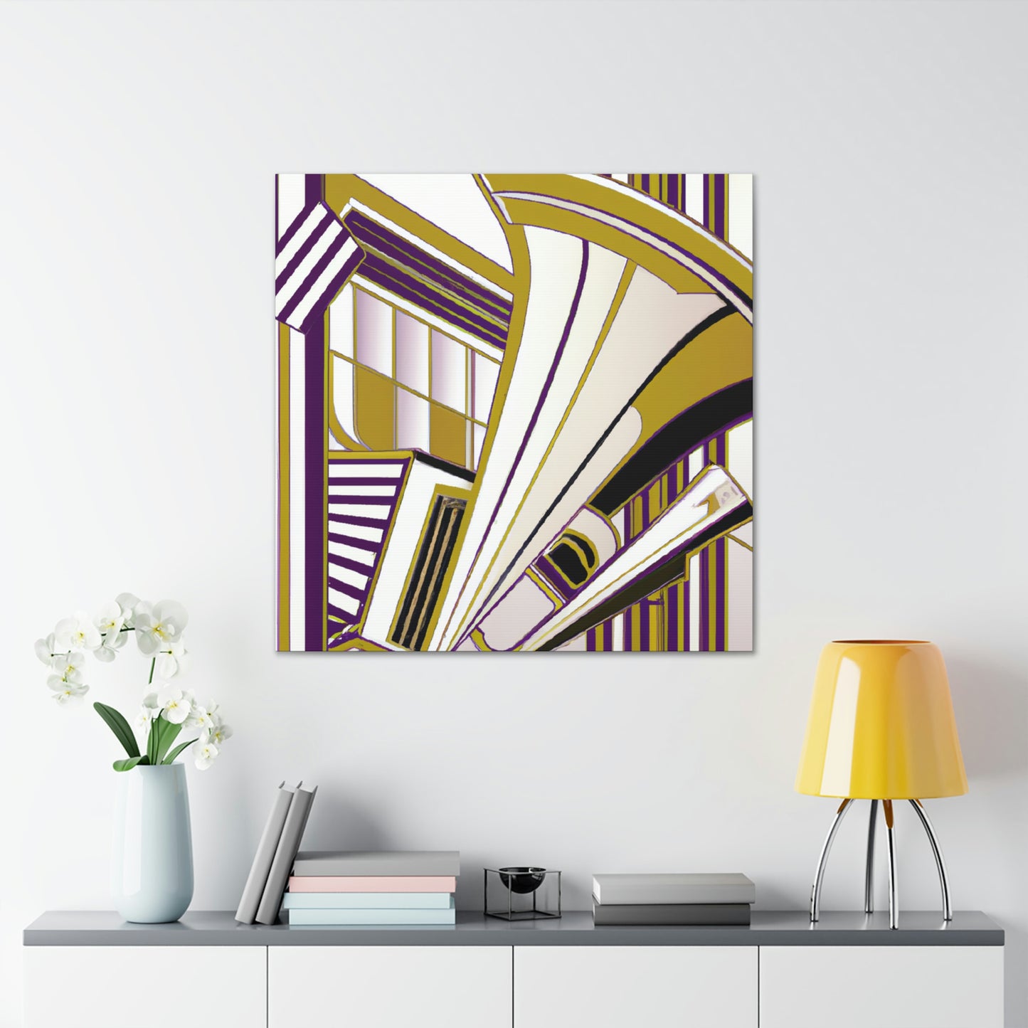 "Rising Deco Trumpet" - Canvas