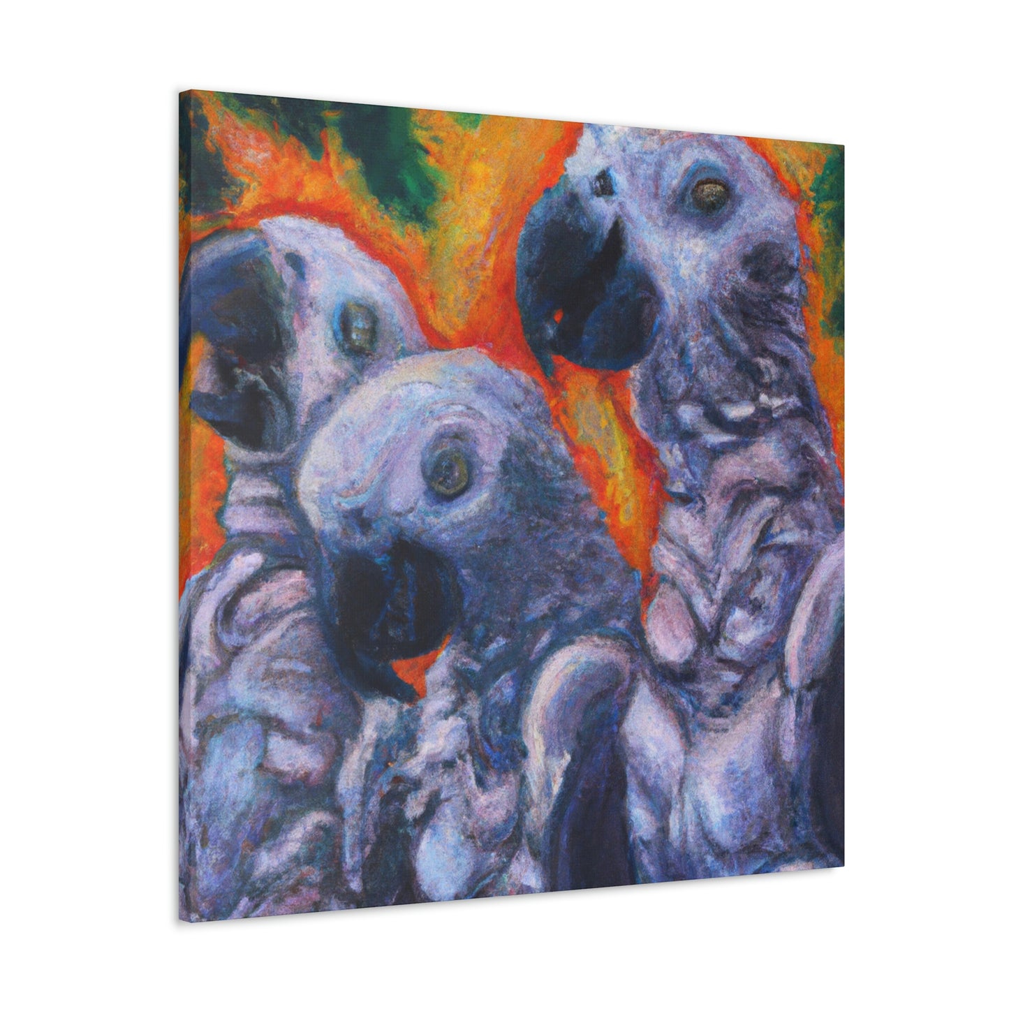 African Greys Celestial Arising - Canvas