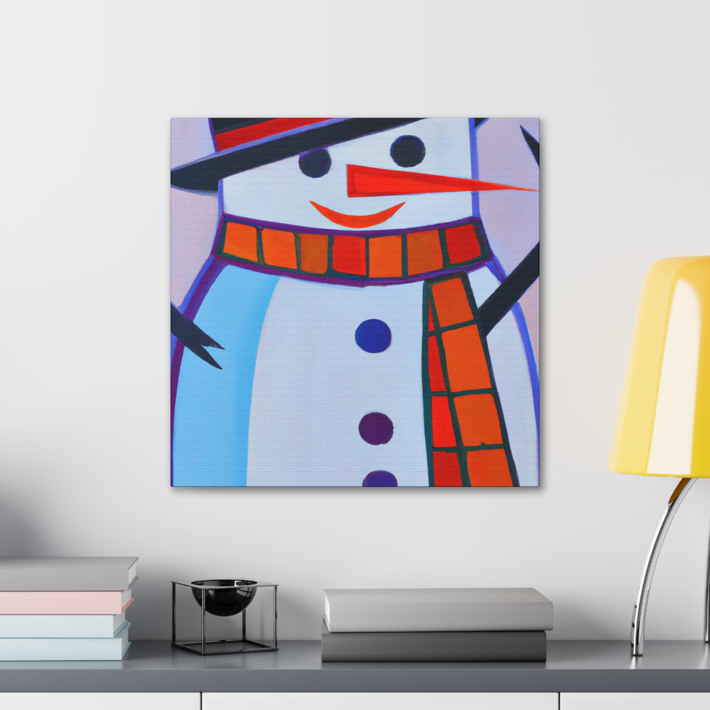 "Frosty Art Deco Snowman" - Canvas