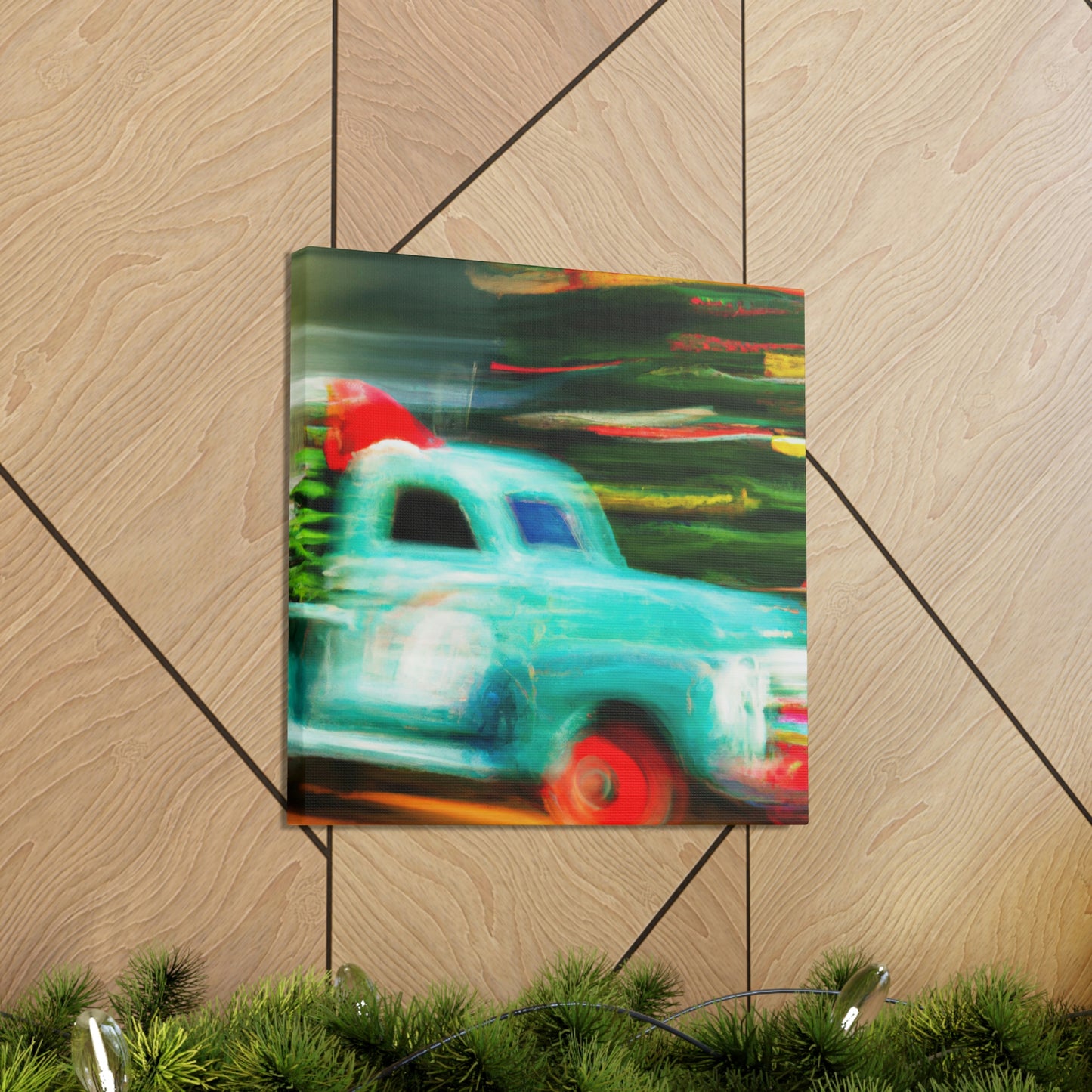 "Vintage Christmas Delivery Truck" - Canvas