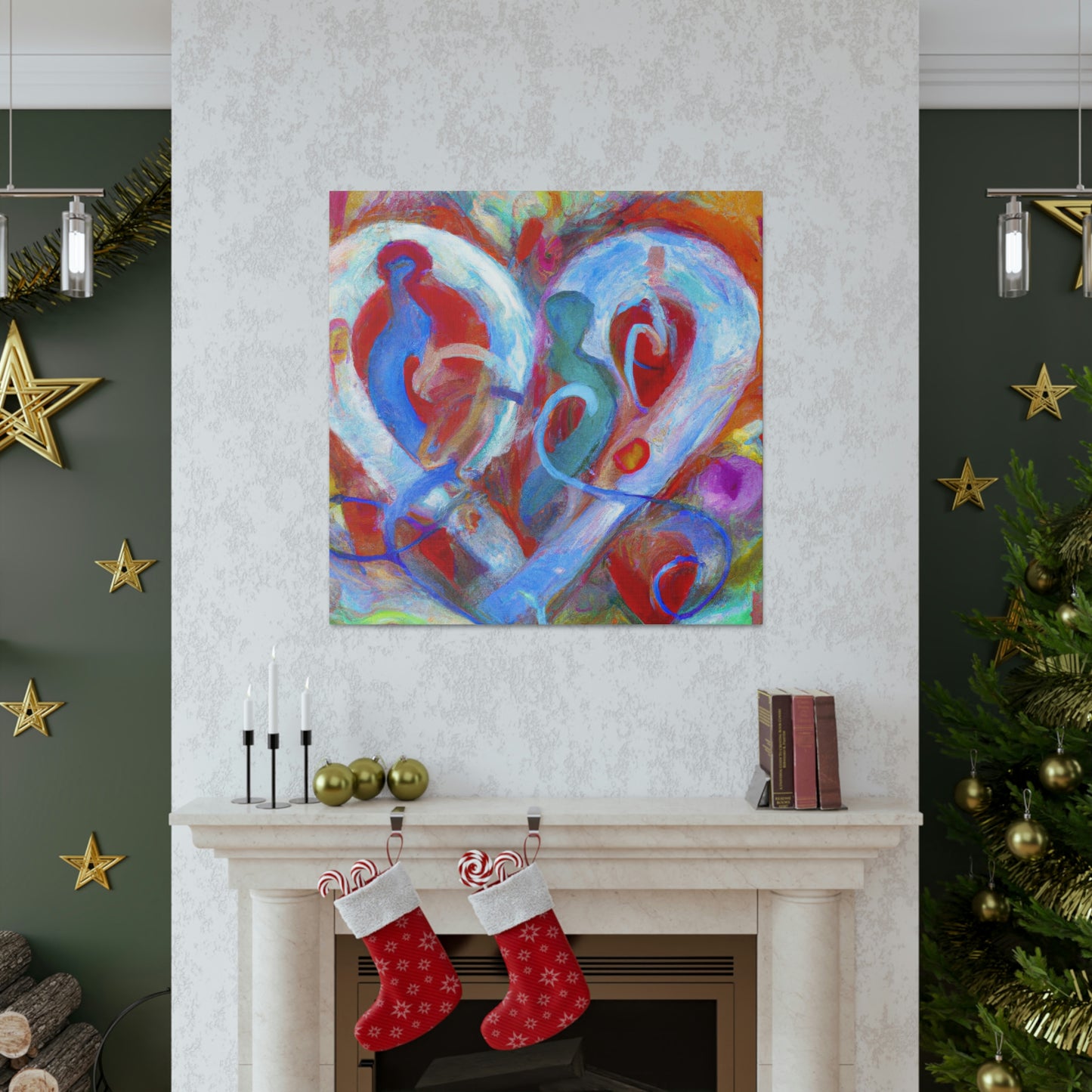 Twined Love Hearts - Canvas