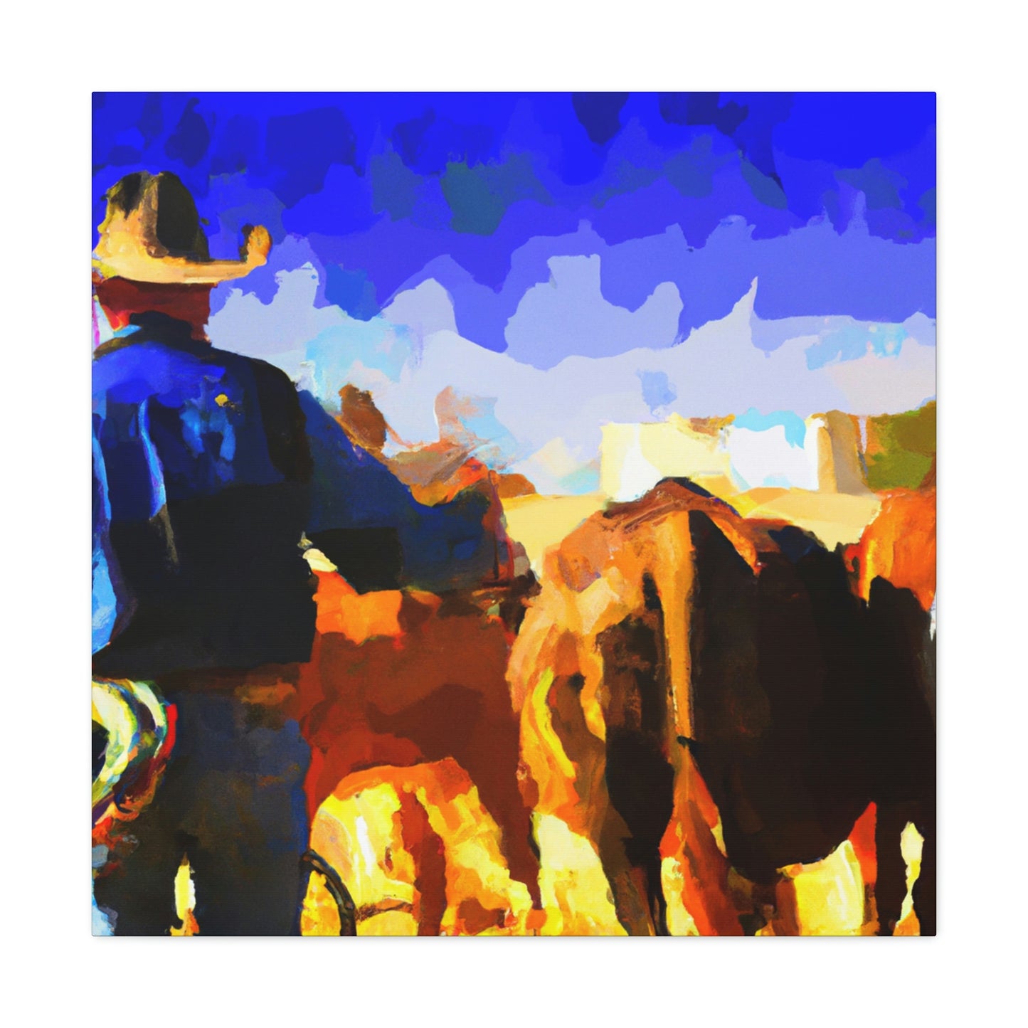 Rural Cattle Triumph - Canvas