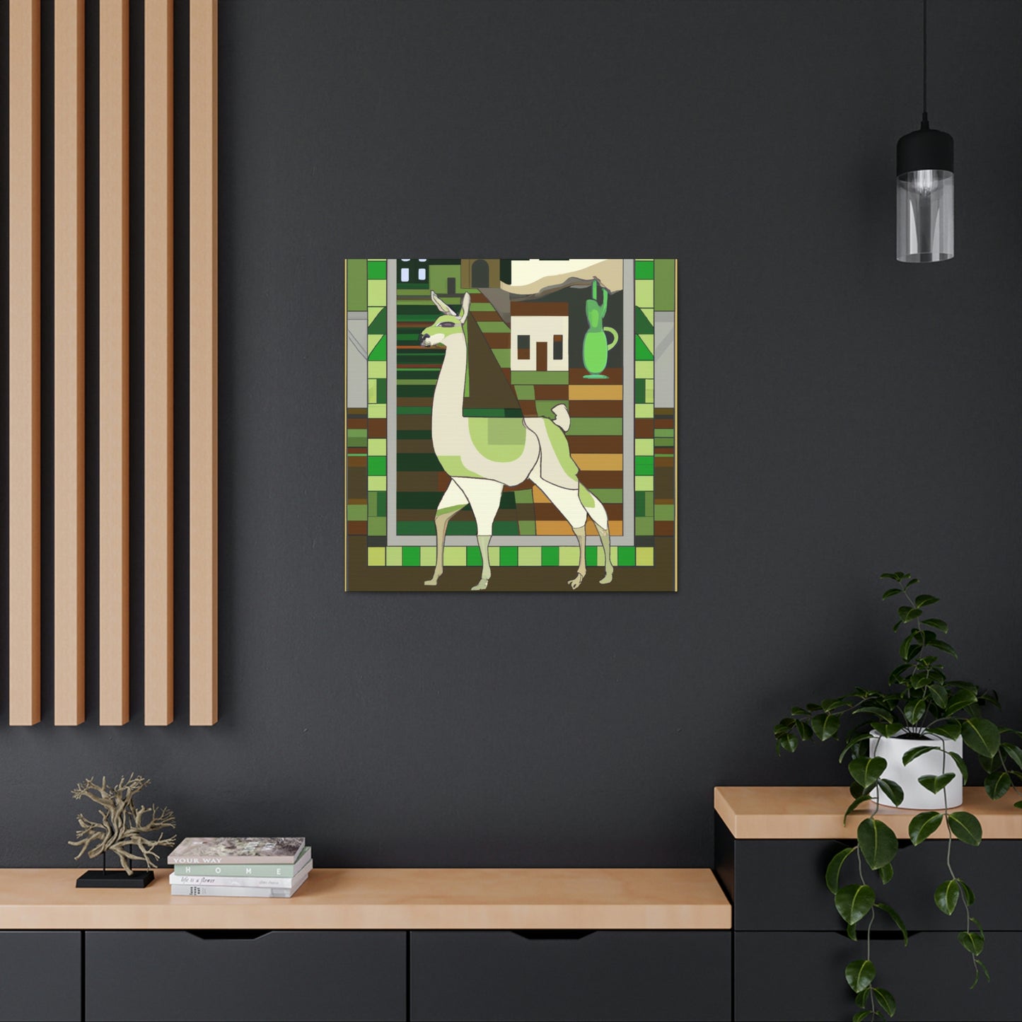 "Llama Art Deco Dream" - Canvas