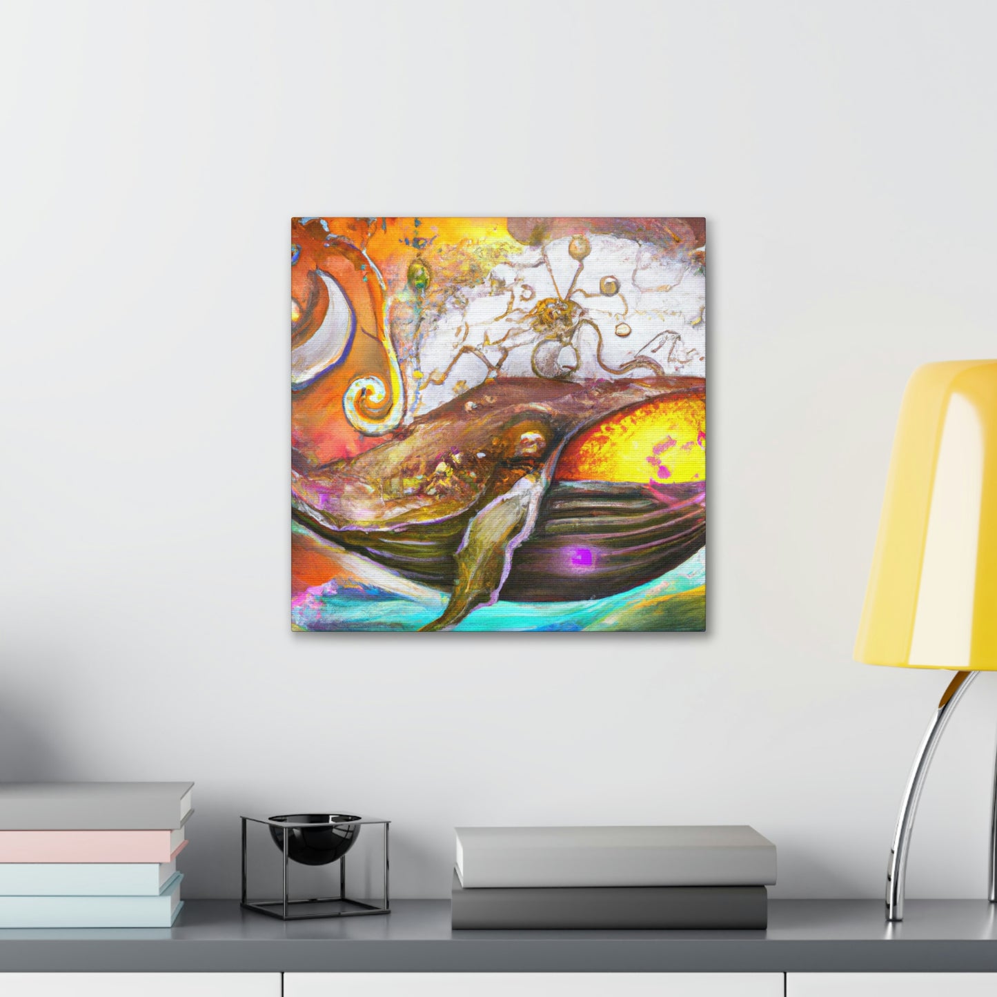 "Whale in Steampunk World" - Canvas