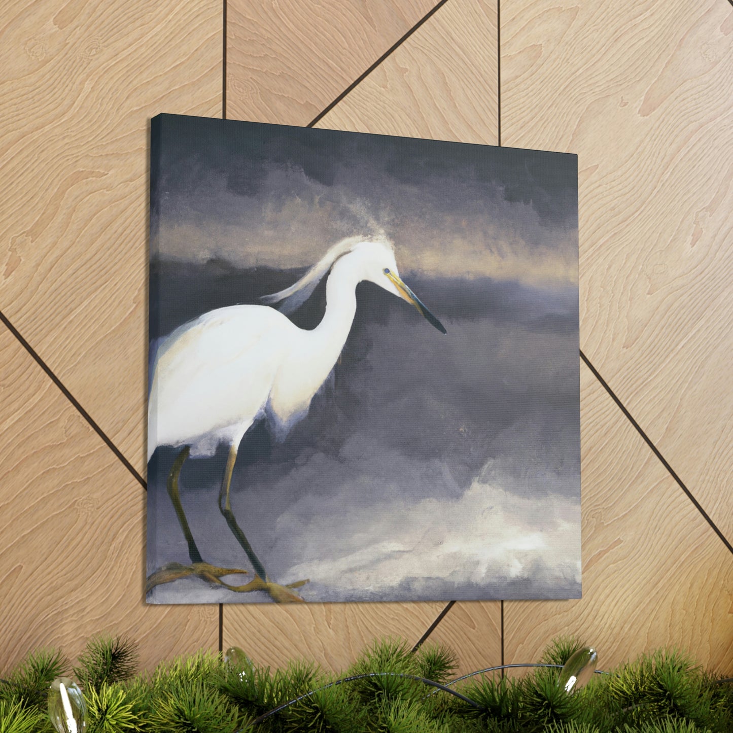 "Whiteness of Egret Winter" - Canvas