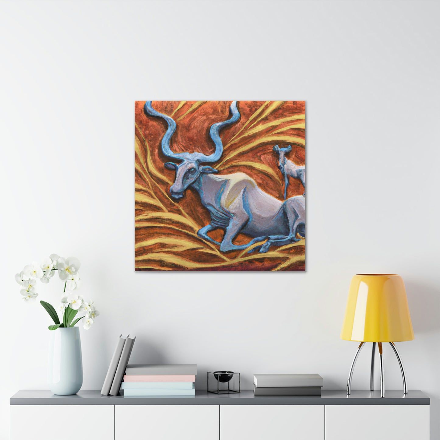 Wildebeest in Deco - Canvas