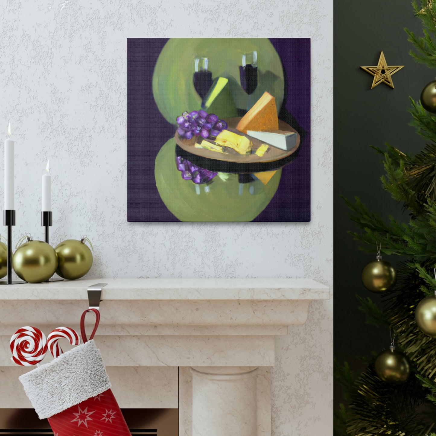 Grapes and Cheese Feast - Canvas