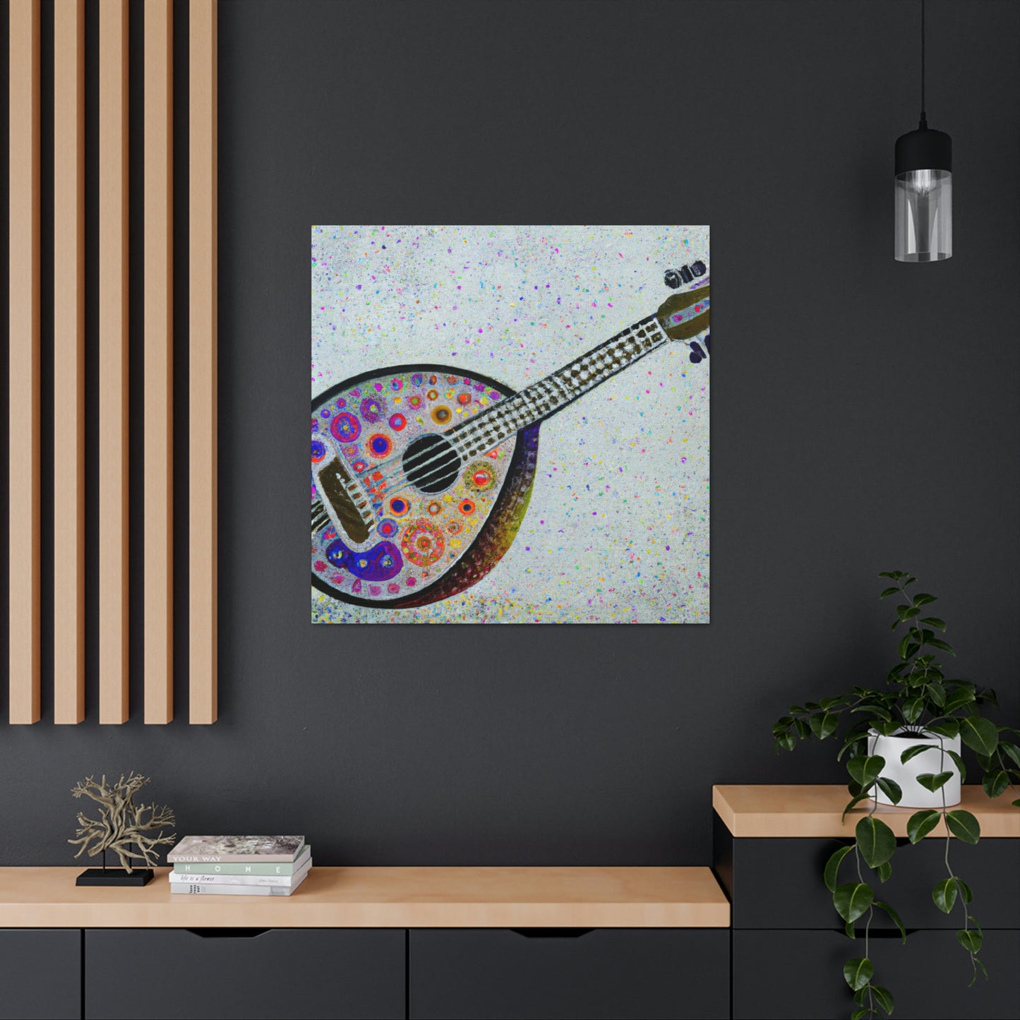 Mandolin in Pointillism - Canvas