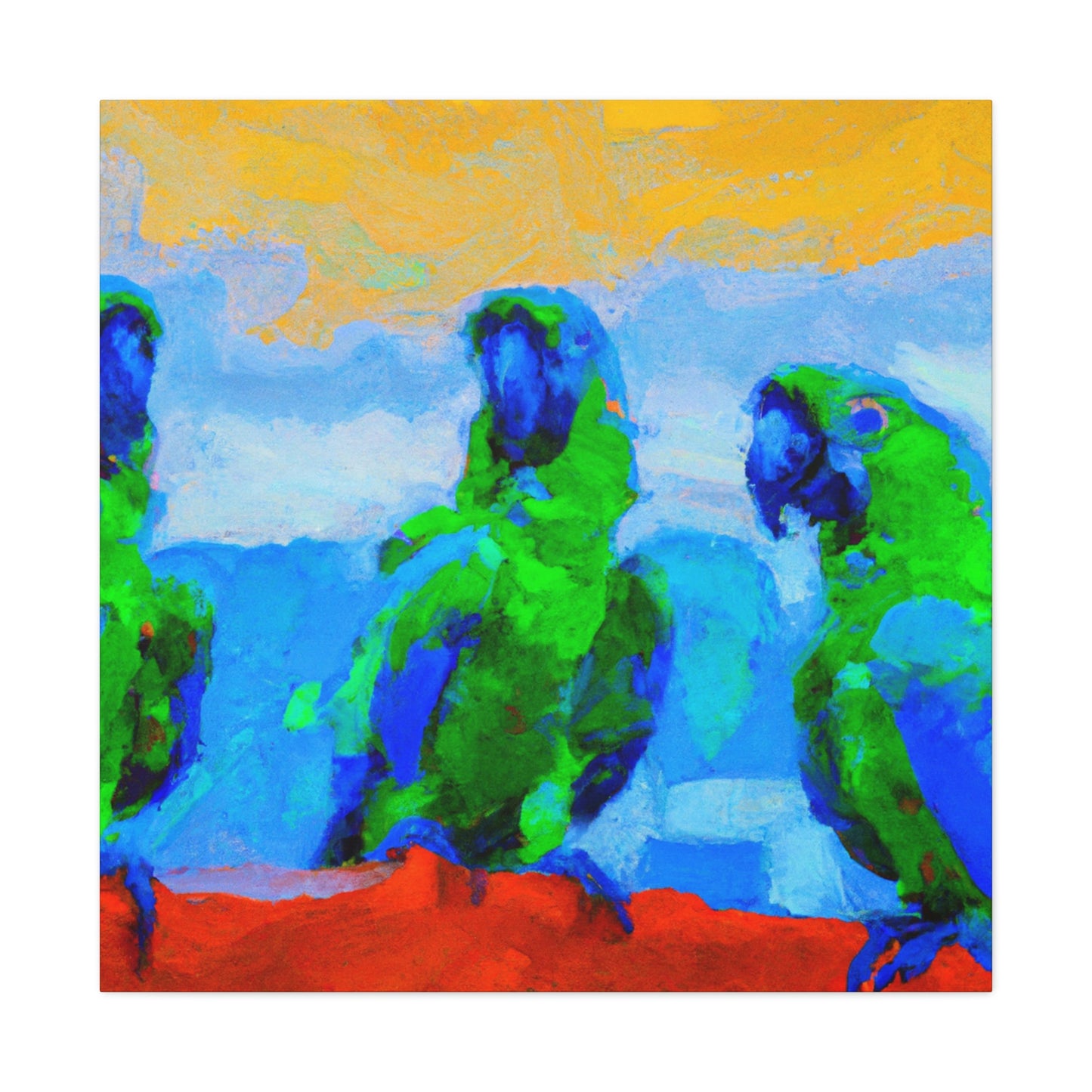 "Parrots Tinged with Passion" - Canvas