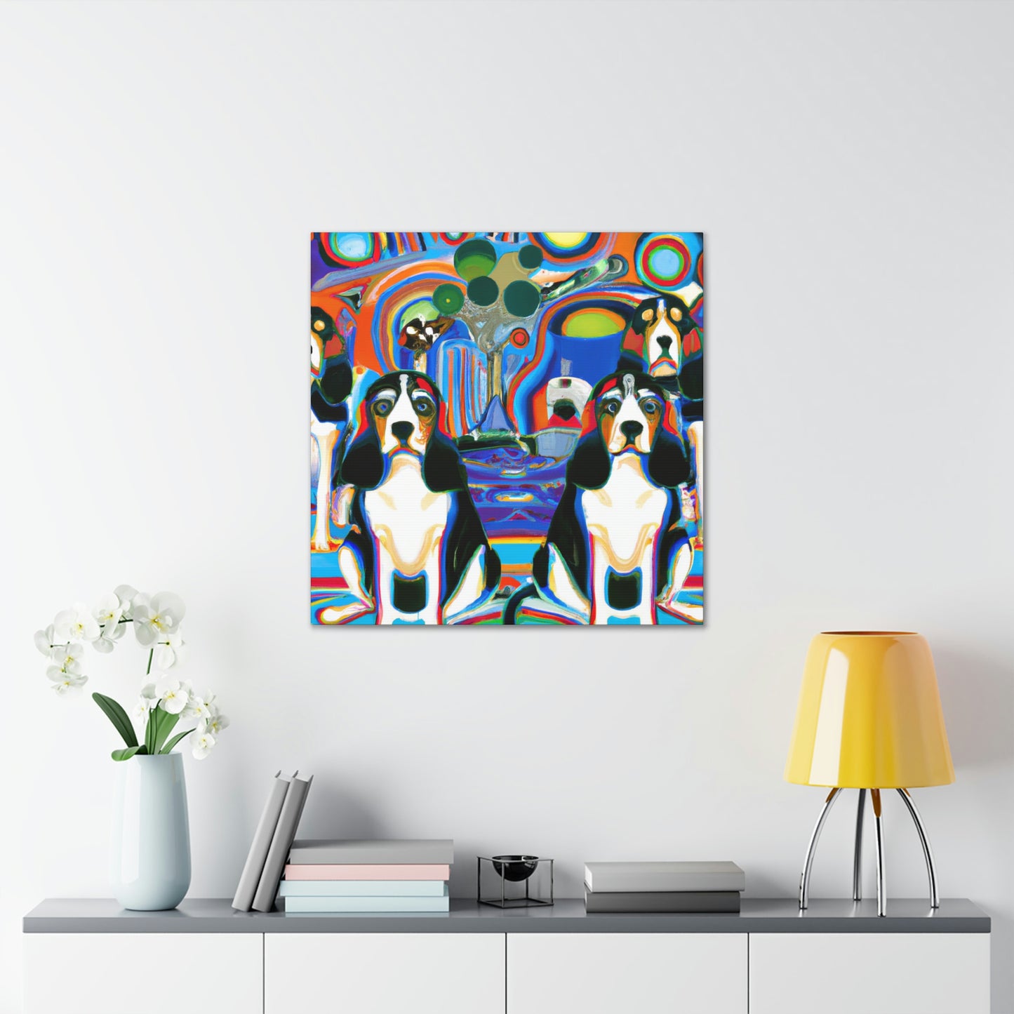 "Beagle in Art Deco" - Canvas