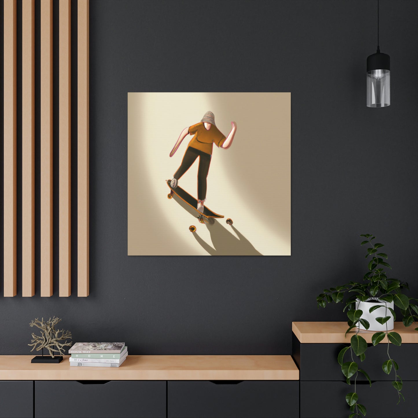 Skateboarding Abstract Minimalism - Canvas