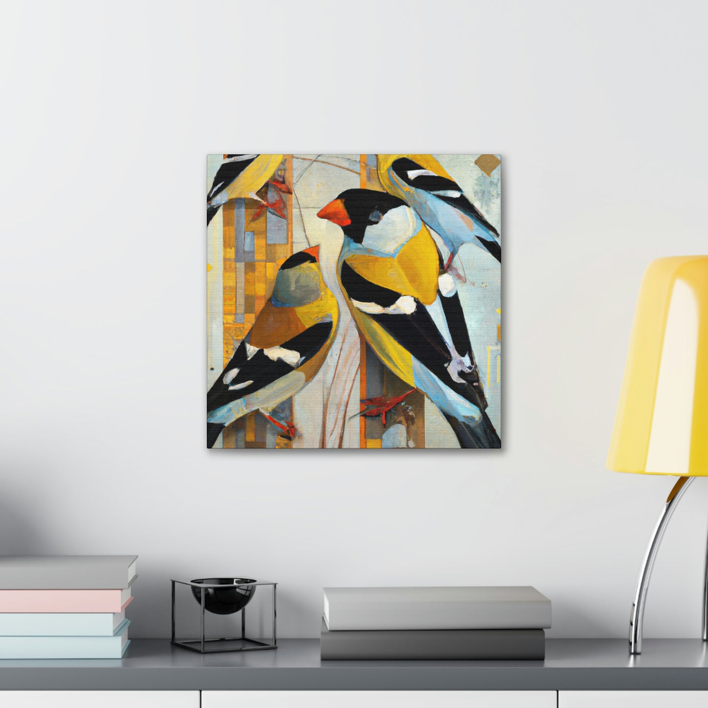 "Goldfinch in Deco Style" - Canvas