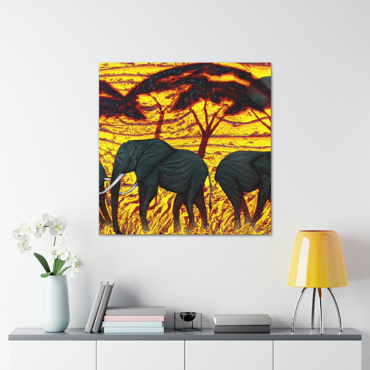 Elephant Afternoon Delight - Canvas