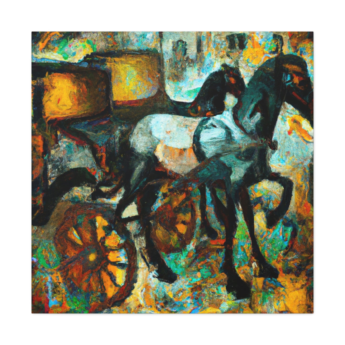 "Horse and Carriage Ride" - Canvas