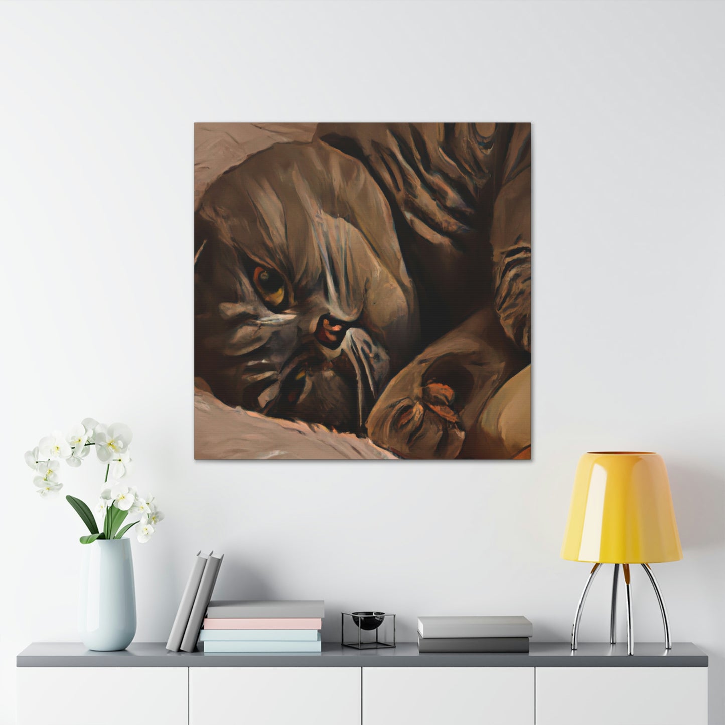 "Scottish Fold Slumbering" - Canvas