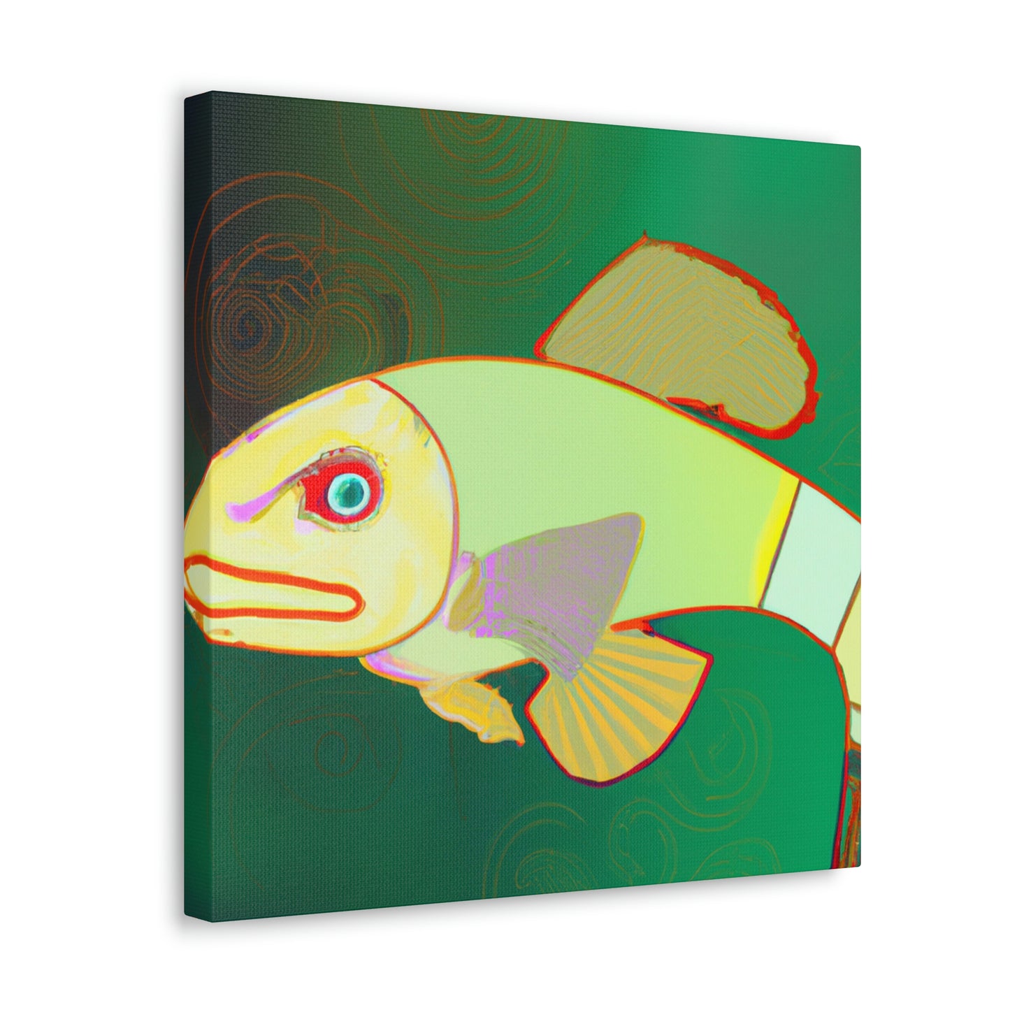 "Glittering Art Deco Killifish" - Canvas