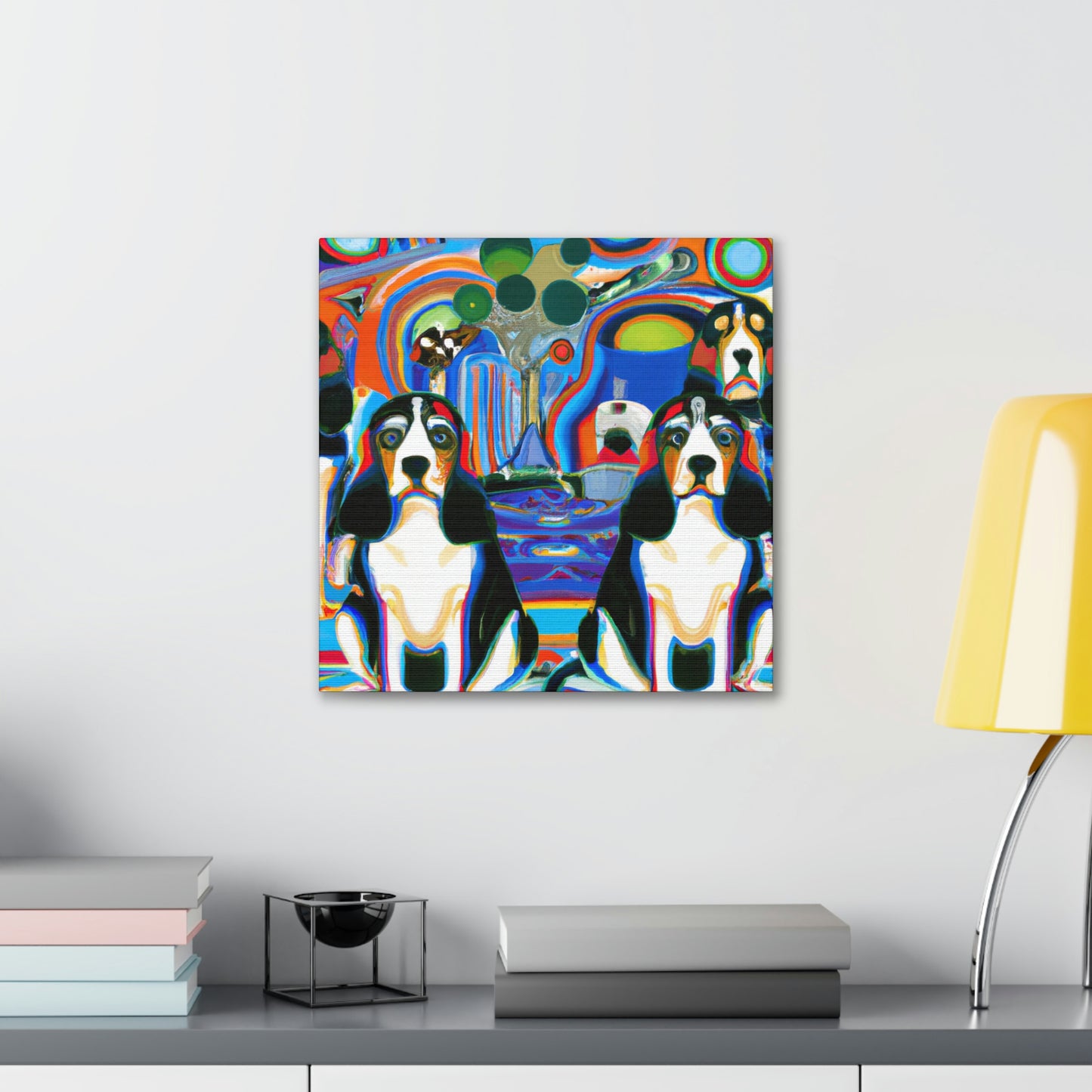 "Beagle in Art Deco" - Canvas