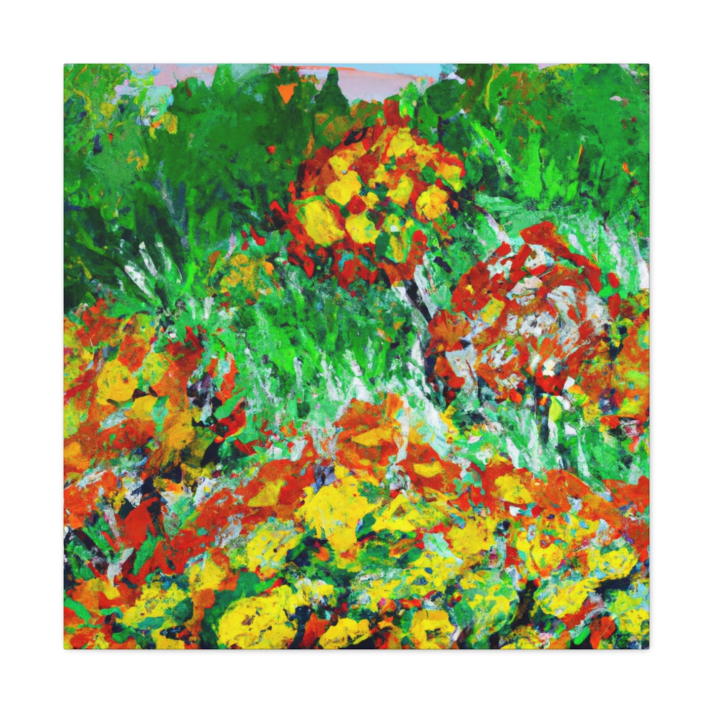 Marigold Fields Ablaze - Canvas