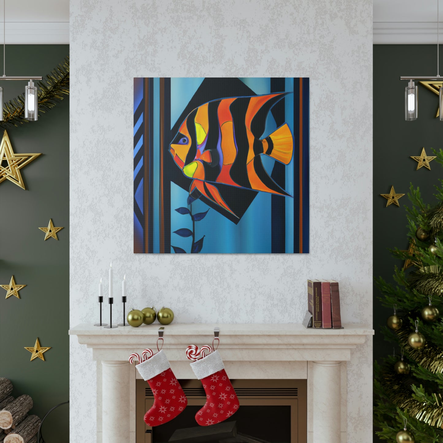 "Stardust Celestial Angelfish" - Canvas