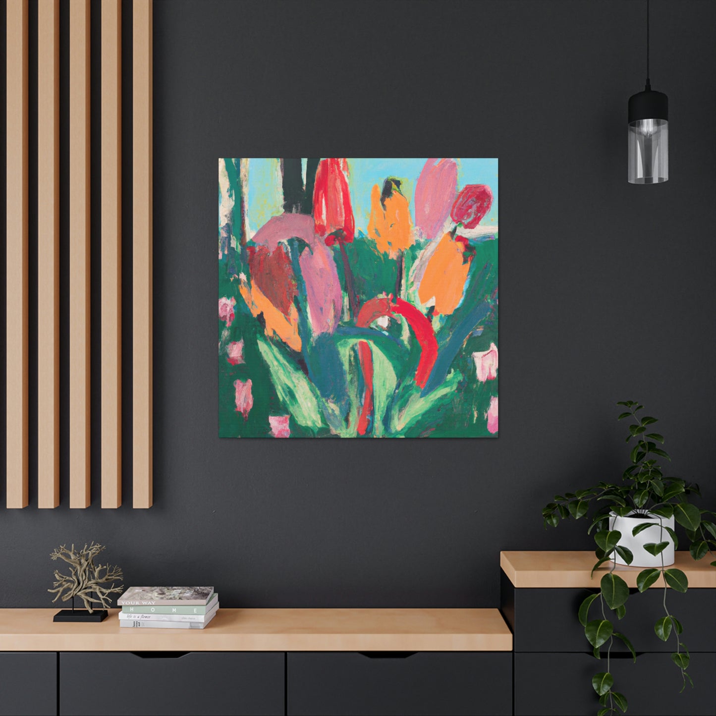 Tulip Symphony in Red - Canvas