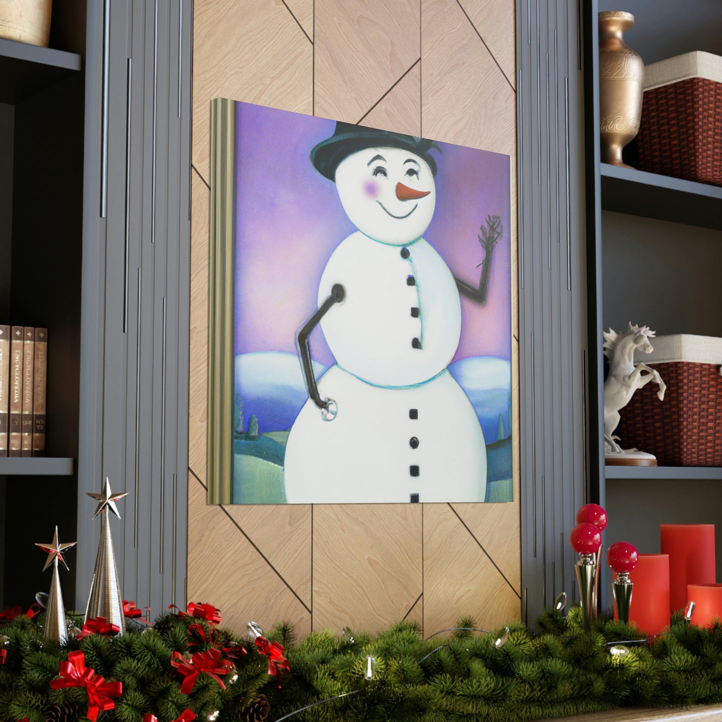 Chilling Art Deco Snowman - Canvas