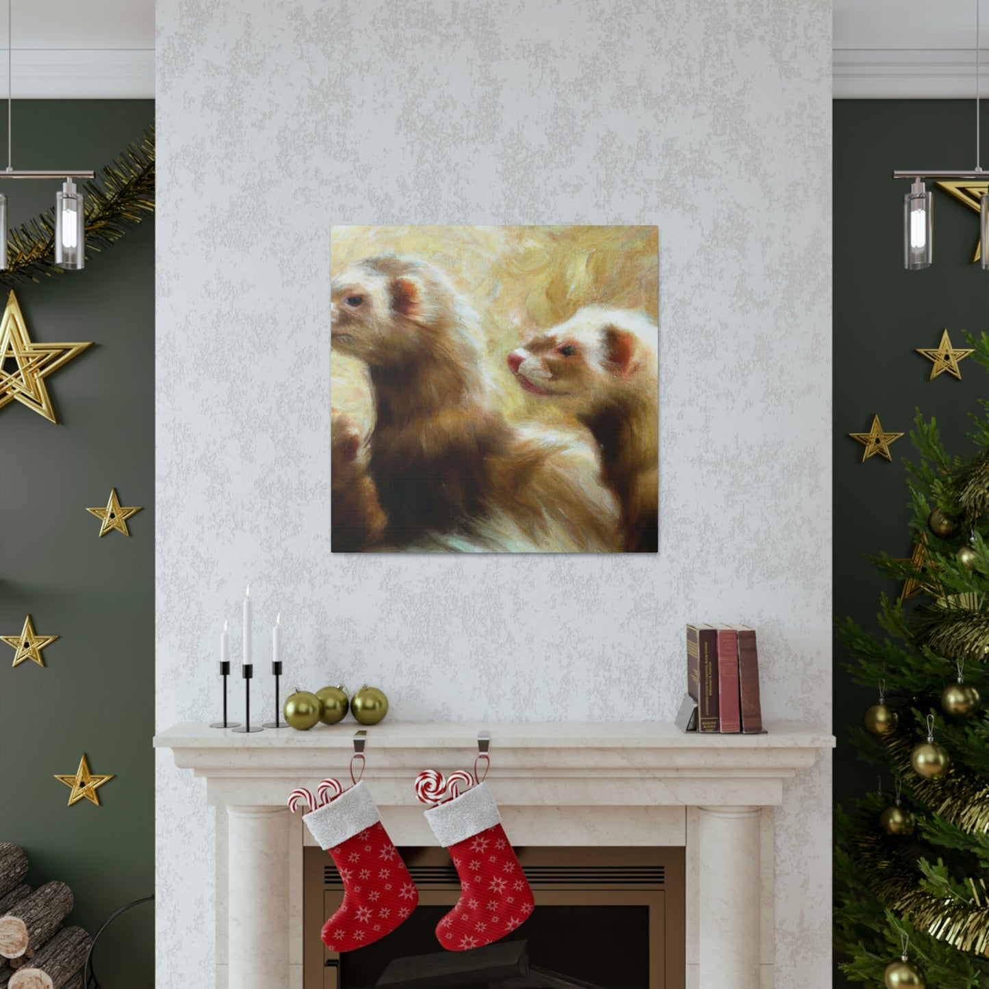 Ferrets in Impressionism - Canvas