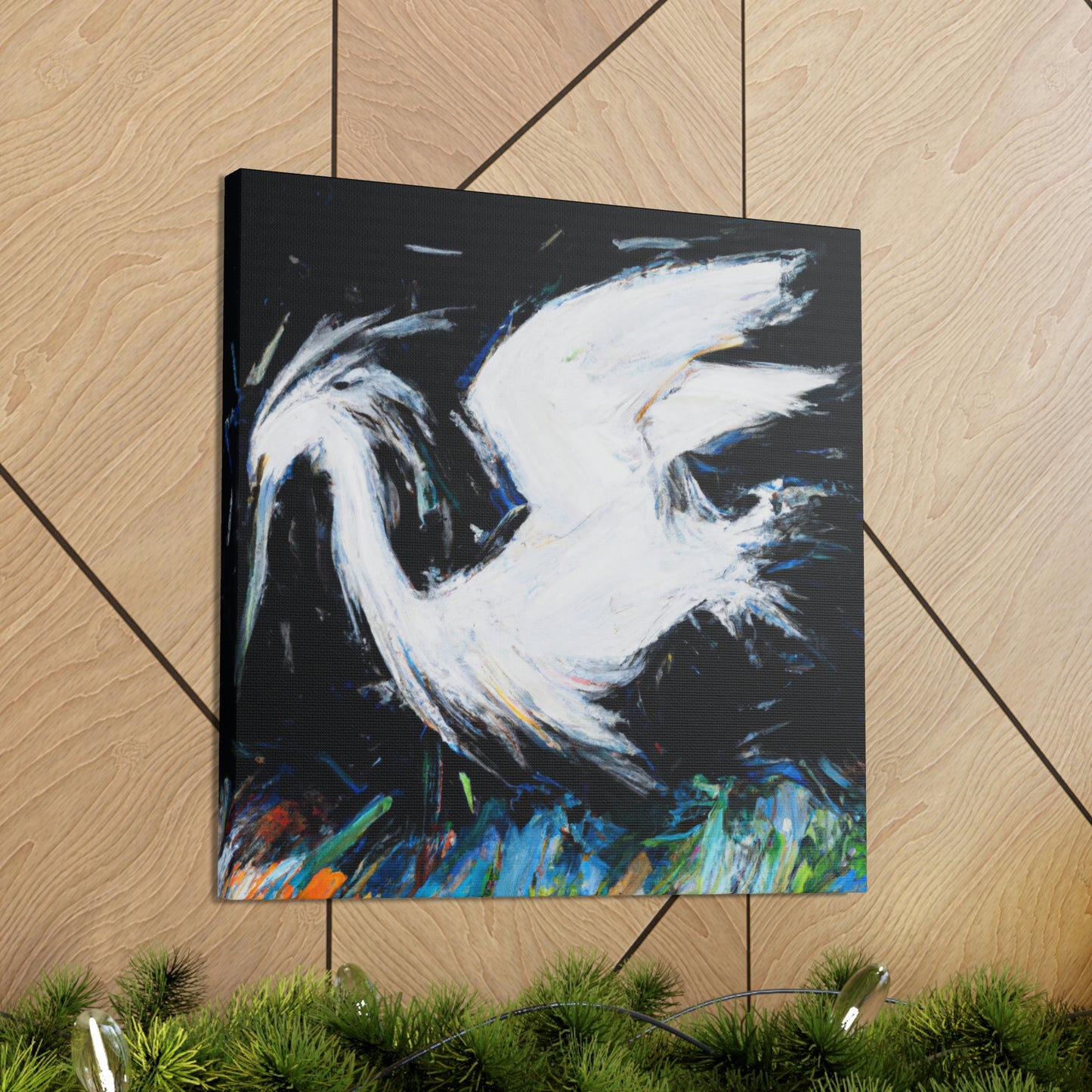 Snowy Egret Splendor. - Canvas