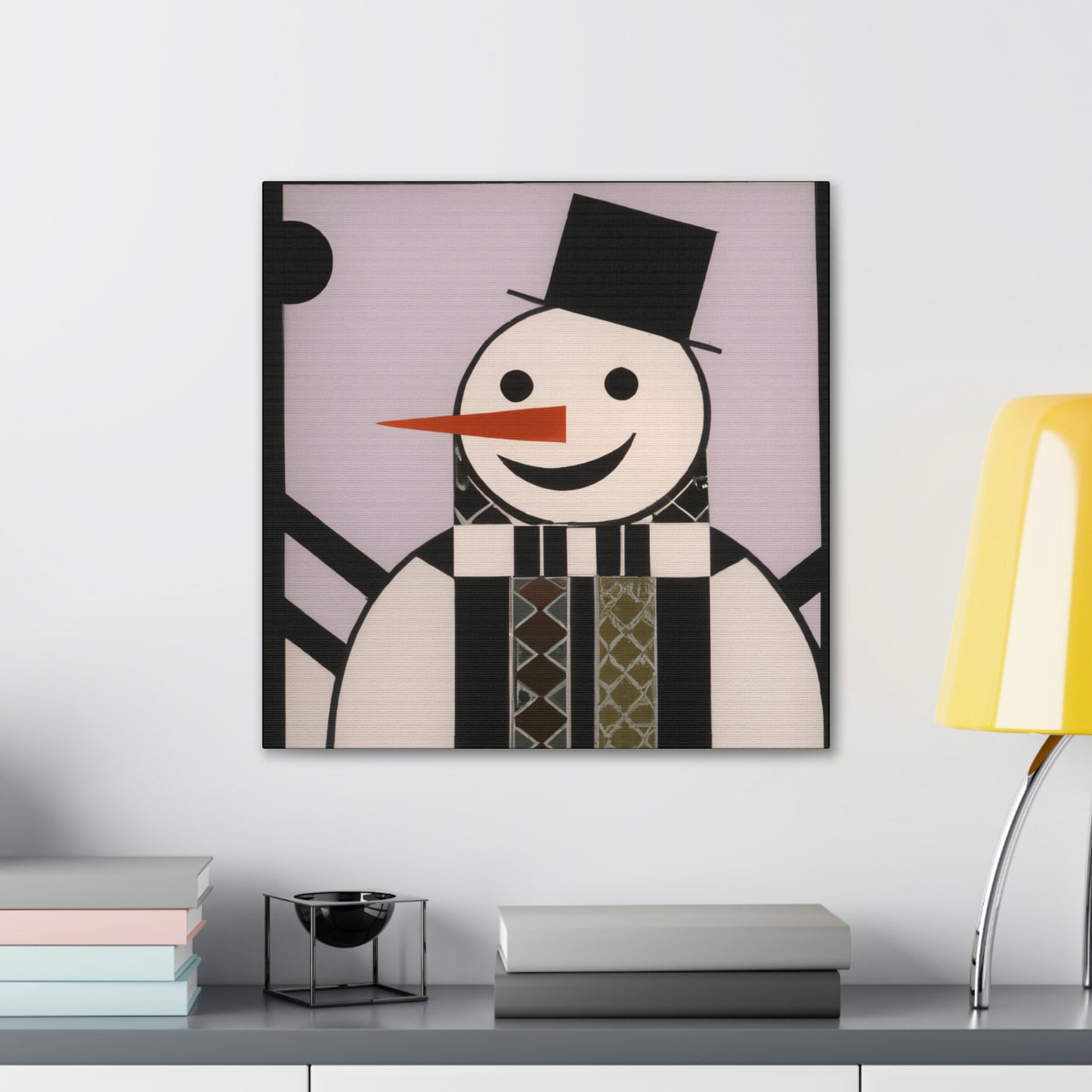 "Frosty Art Deco Snowman" - Canvas