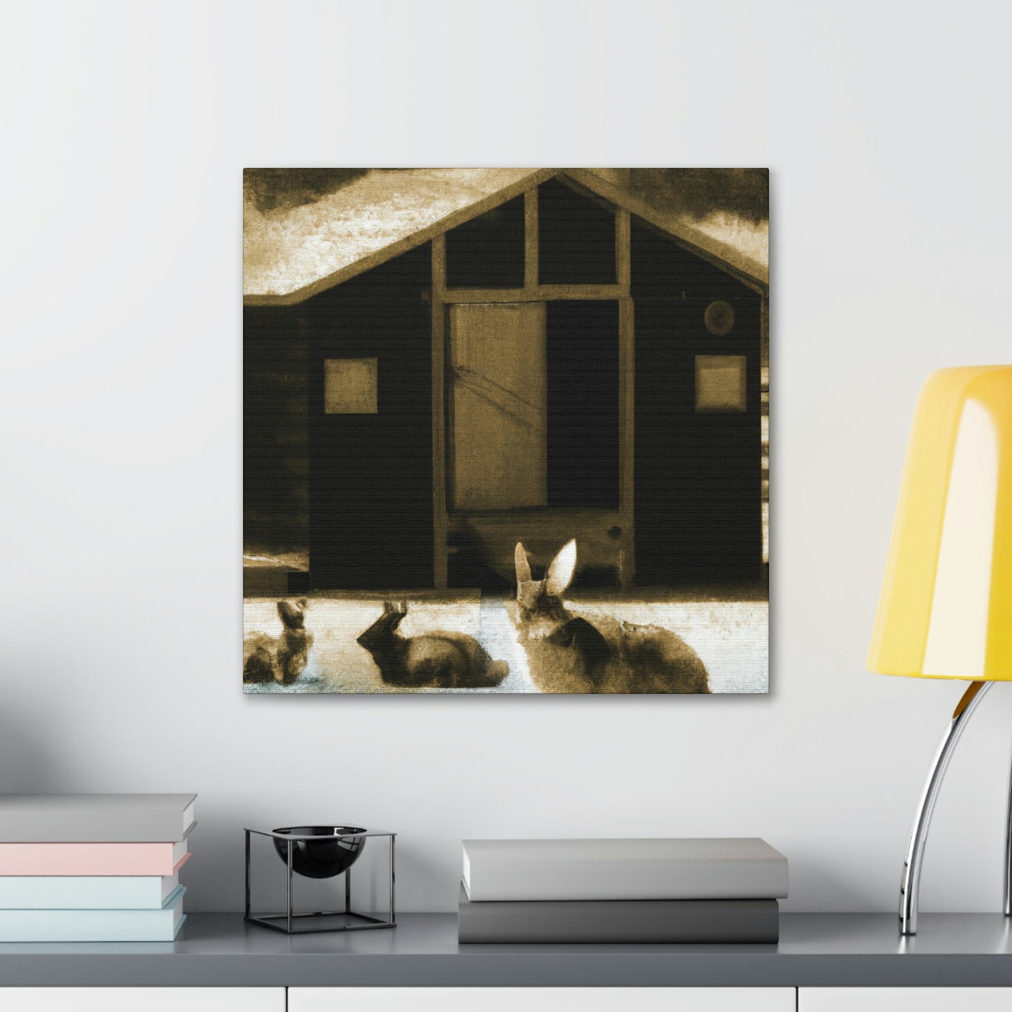 "Rabbits in Nature's Harmony" - Canvas