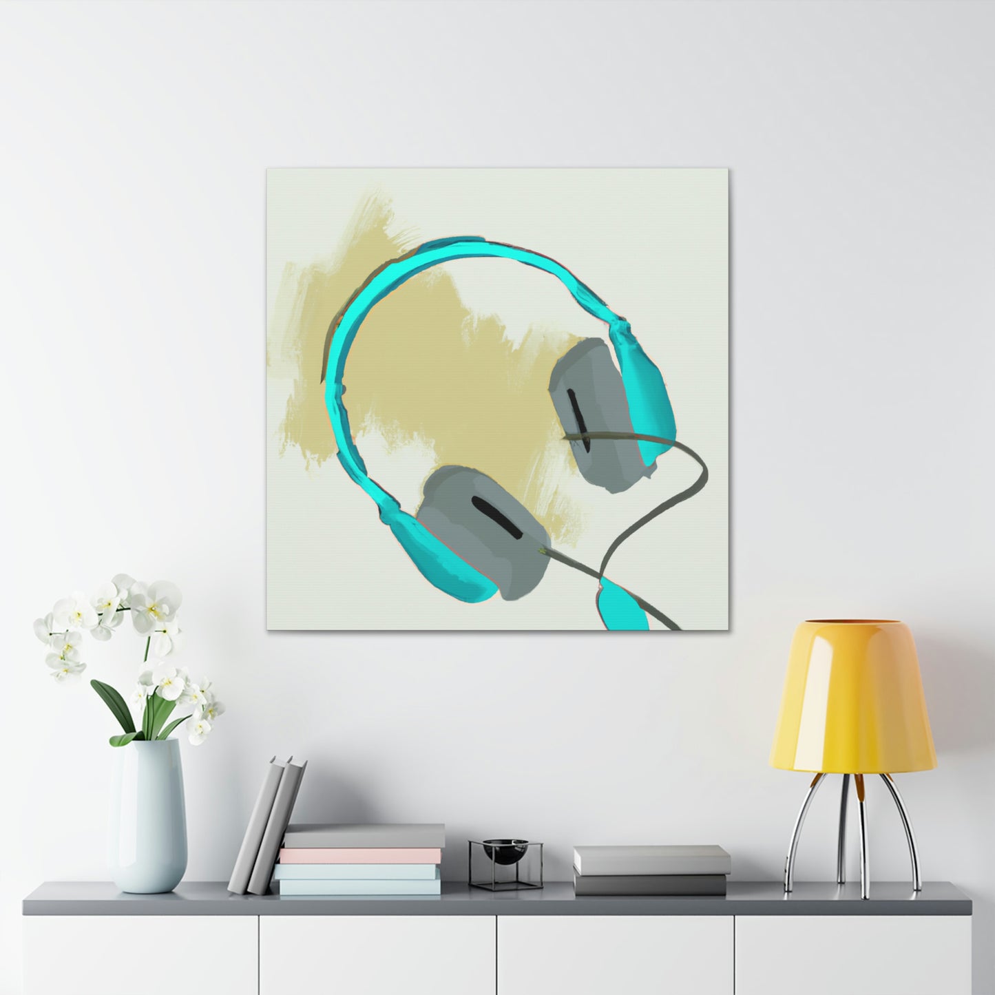 Headphones in Monochrome - Canvas