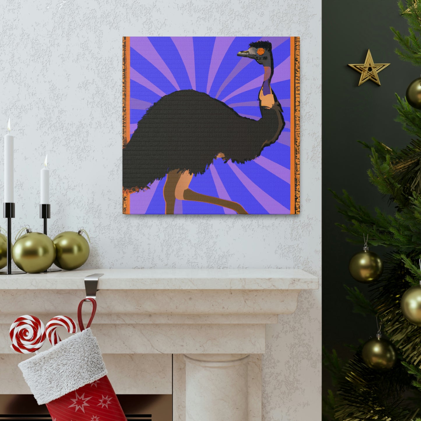 "Emu in Artful Flight" - Canvas