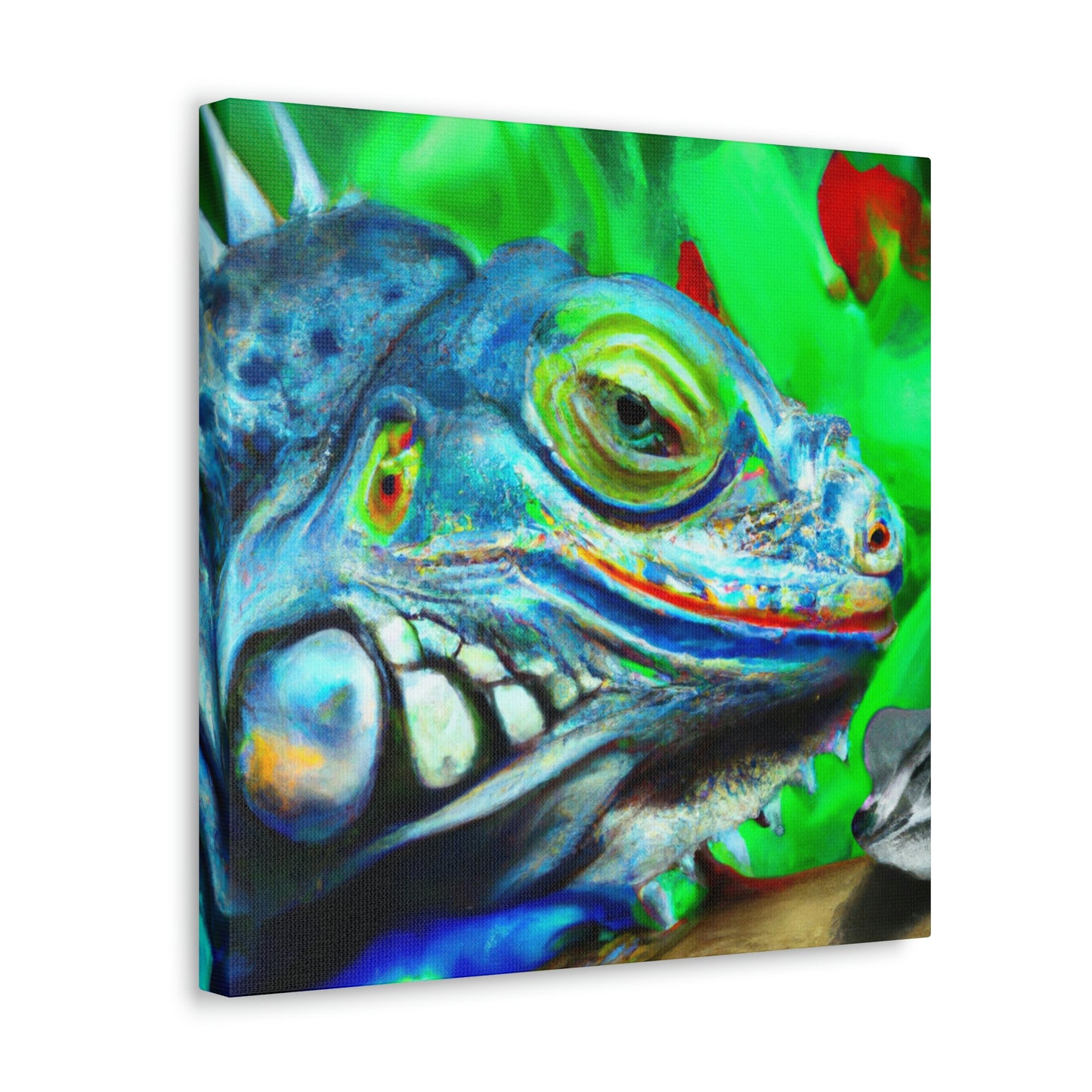 "Green Iguana Dreamscape" - Canvas