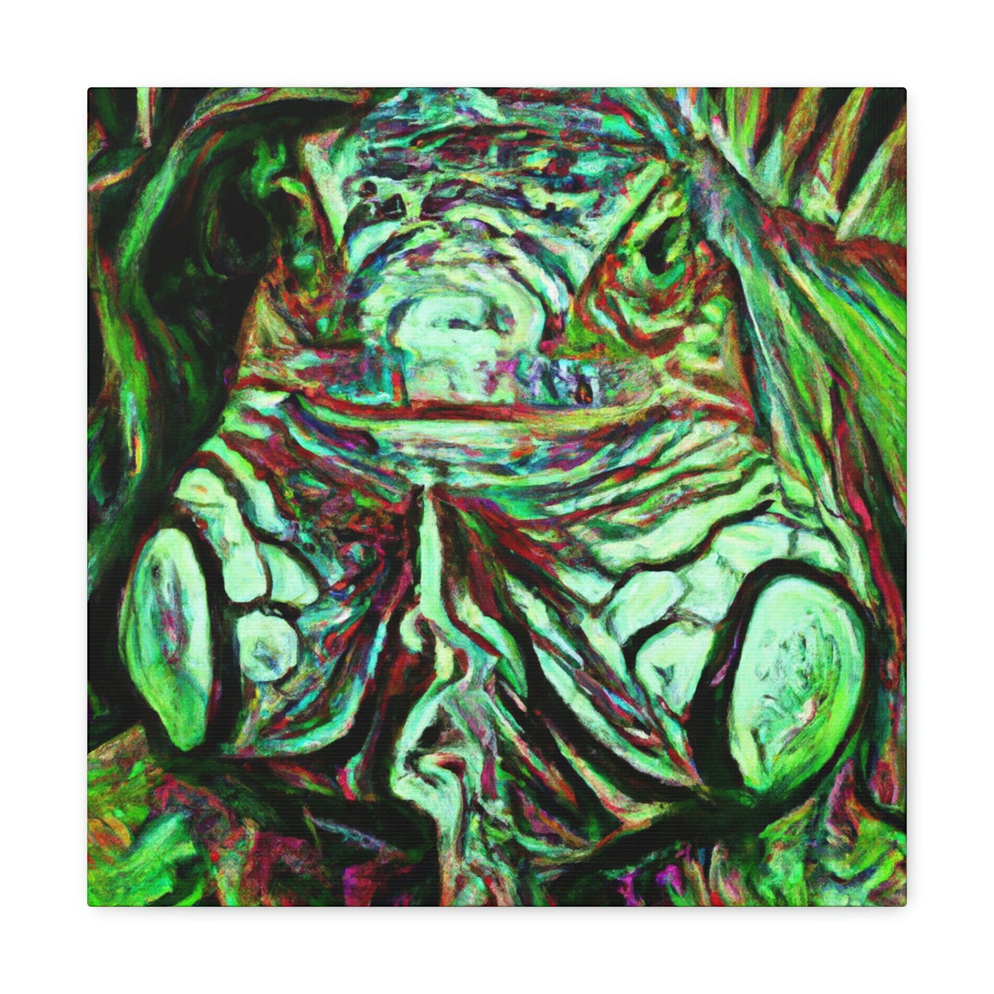 "Green Iguana Expressionism" - Canvas