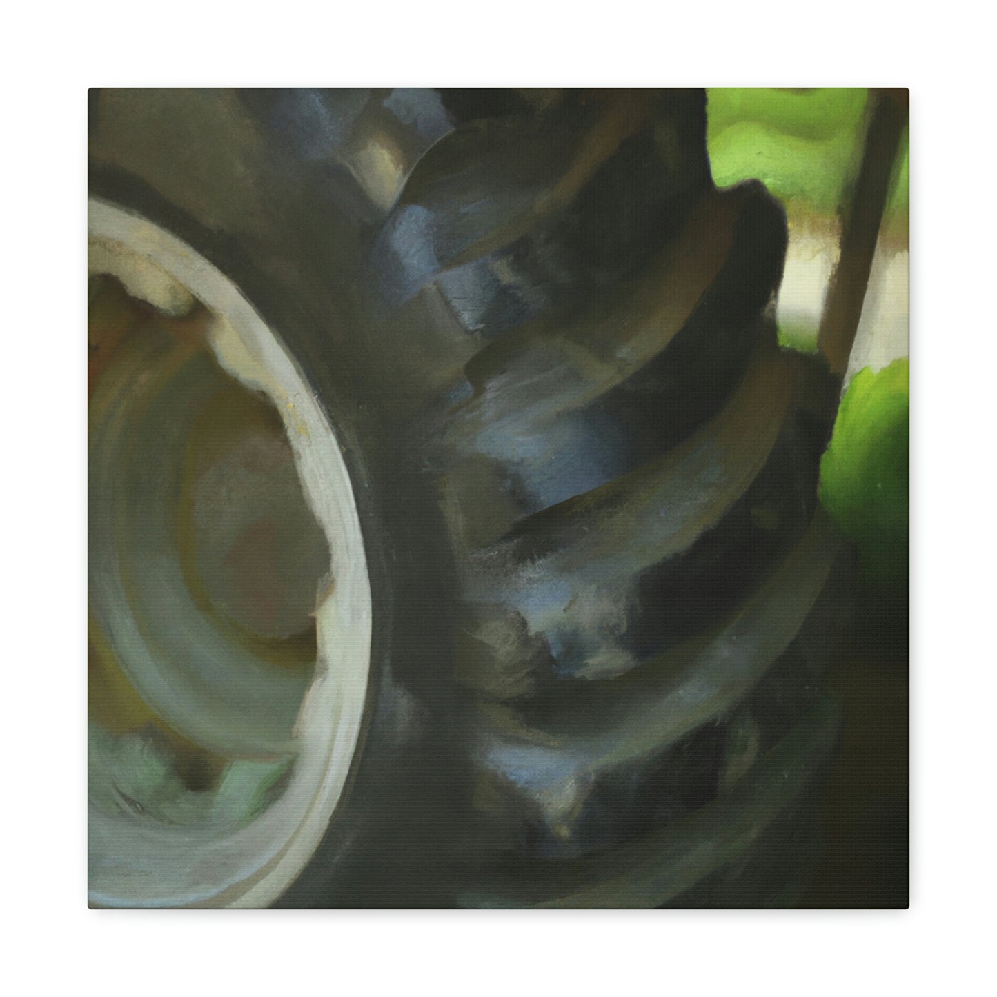 "Tractor Tire Reflection" - Canvas