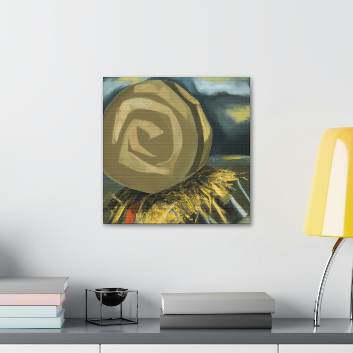 "Hay Bales in Moonlight" - Canvas