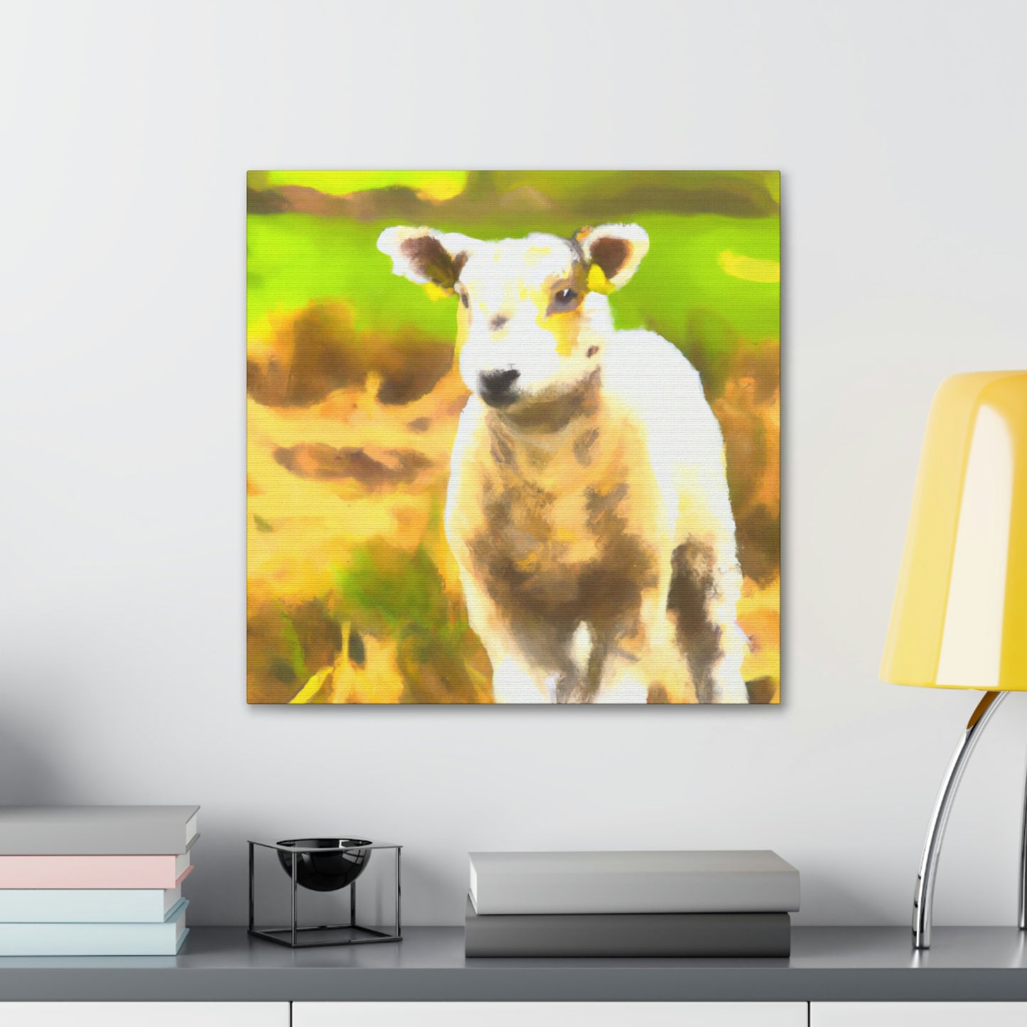 Lamb in Moonlight Glow - Canvas