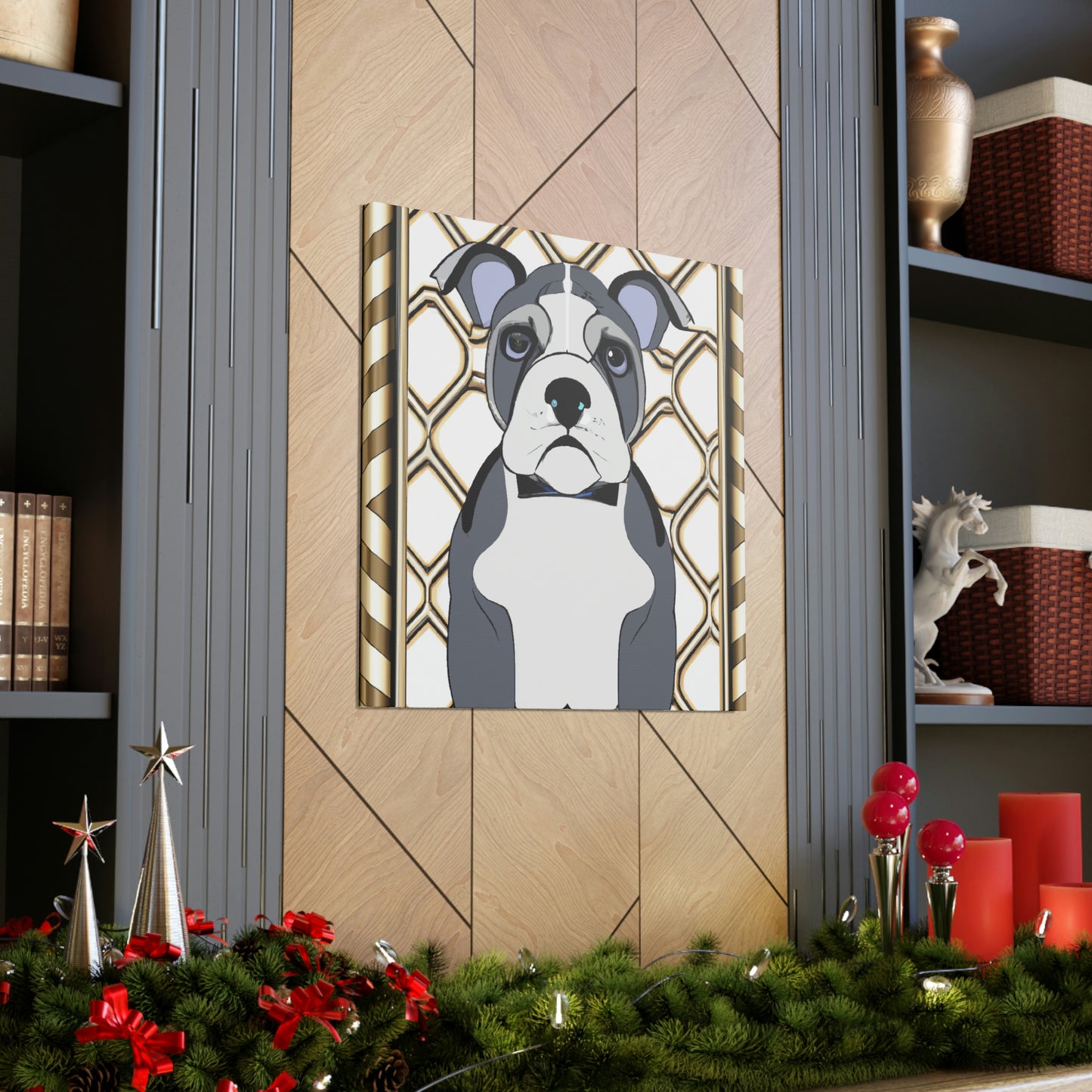 "Bulldog in Deco Style" - Canvas