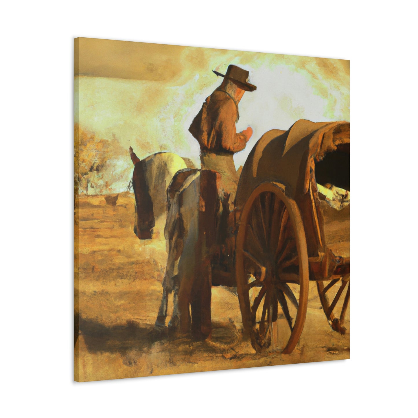 "Wagon Wheels Rolling On" - Canvas