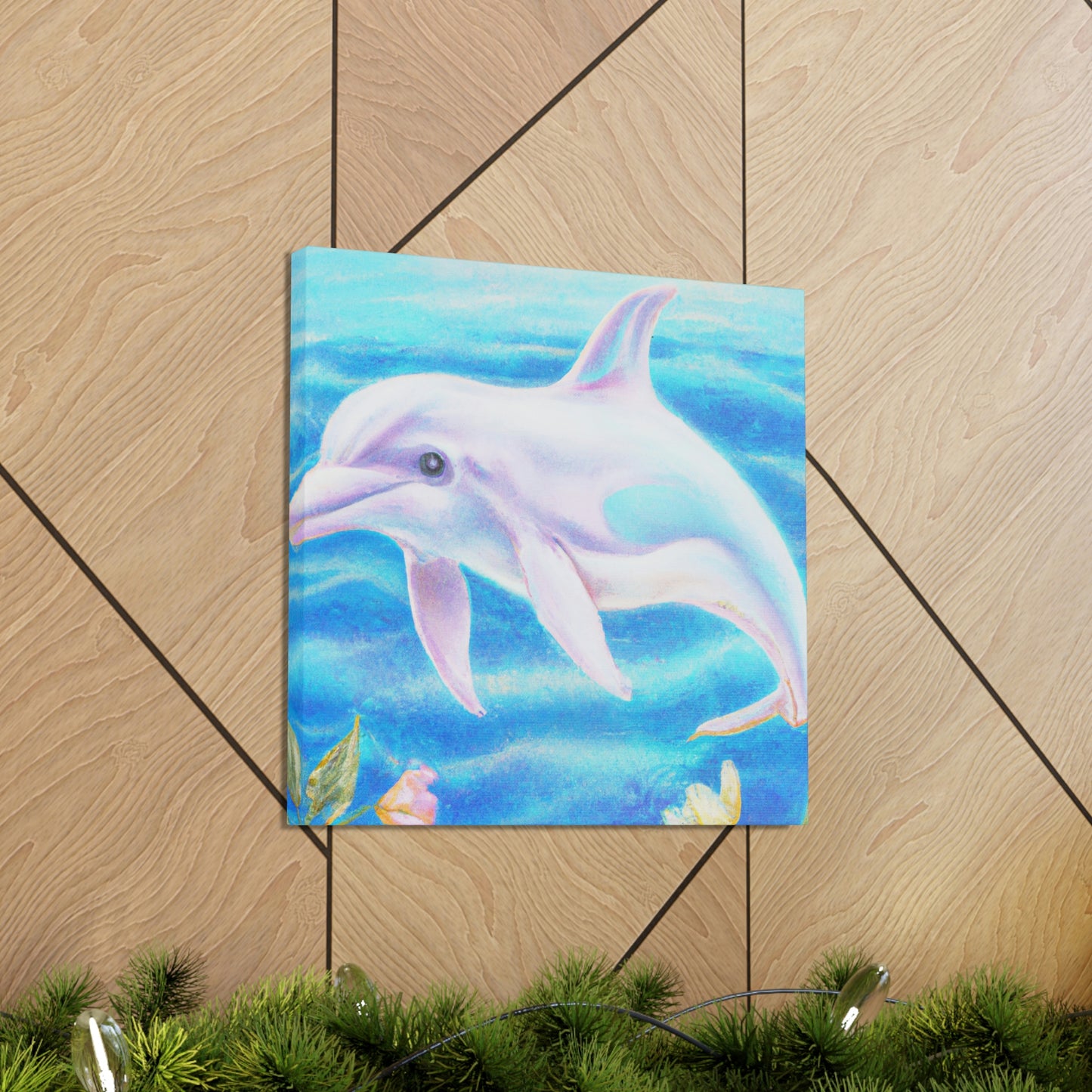 "Dolphins in Aquamarine Seas" - Canvas