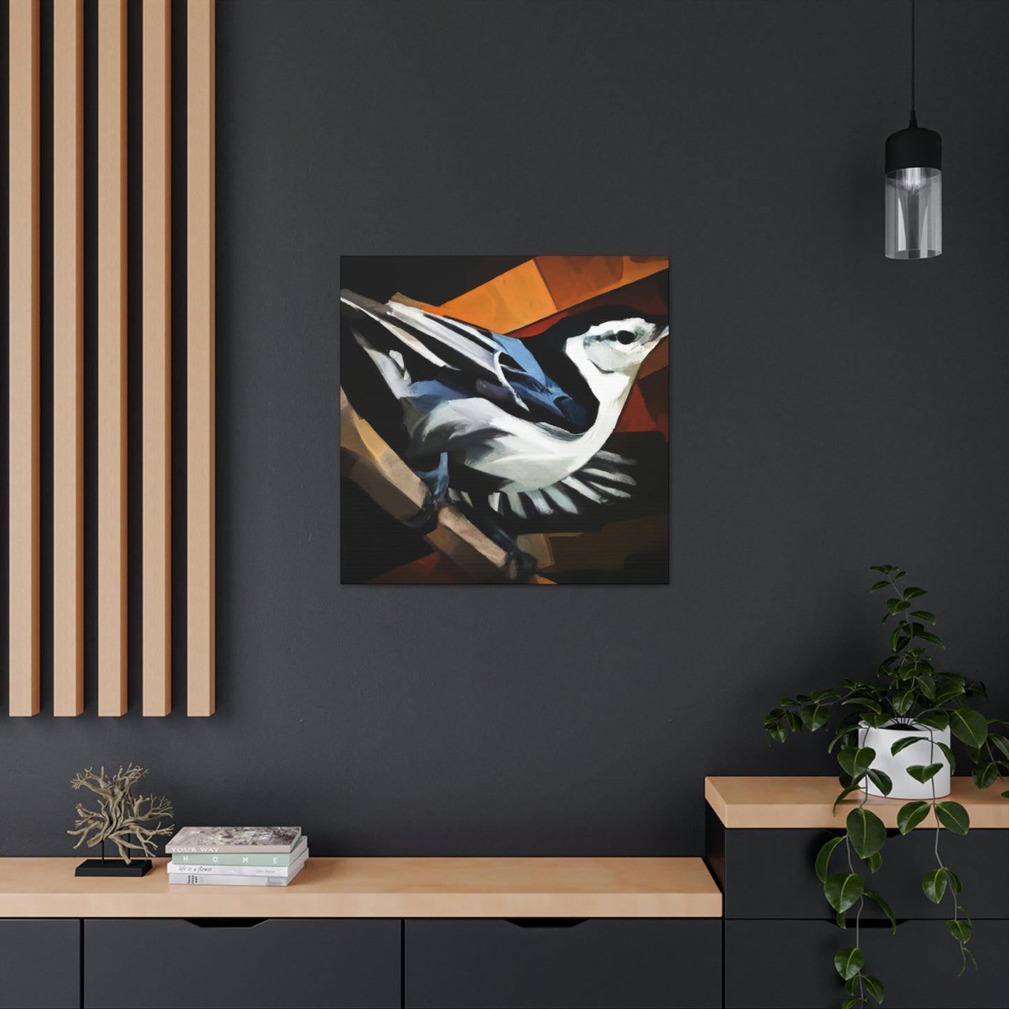 "Nuthatch in Art Deco" - Canvas