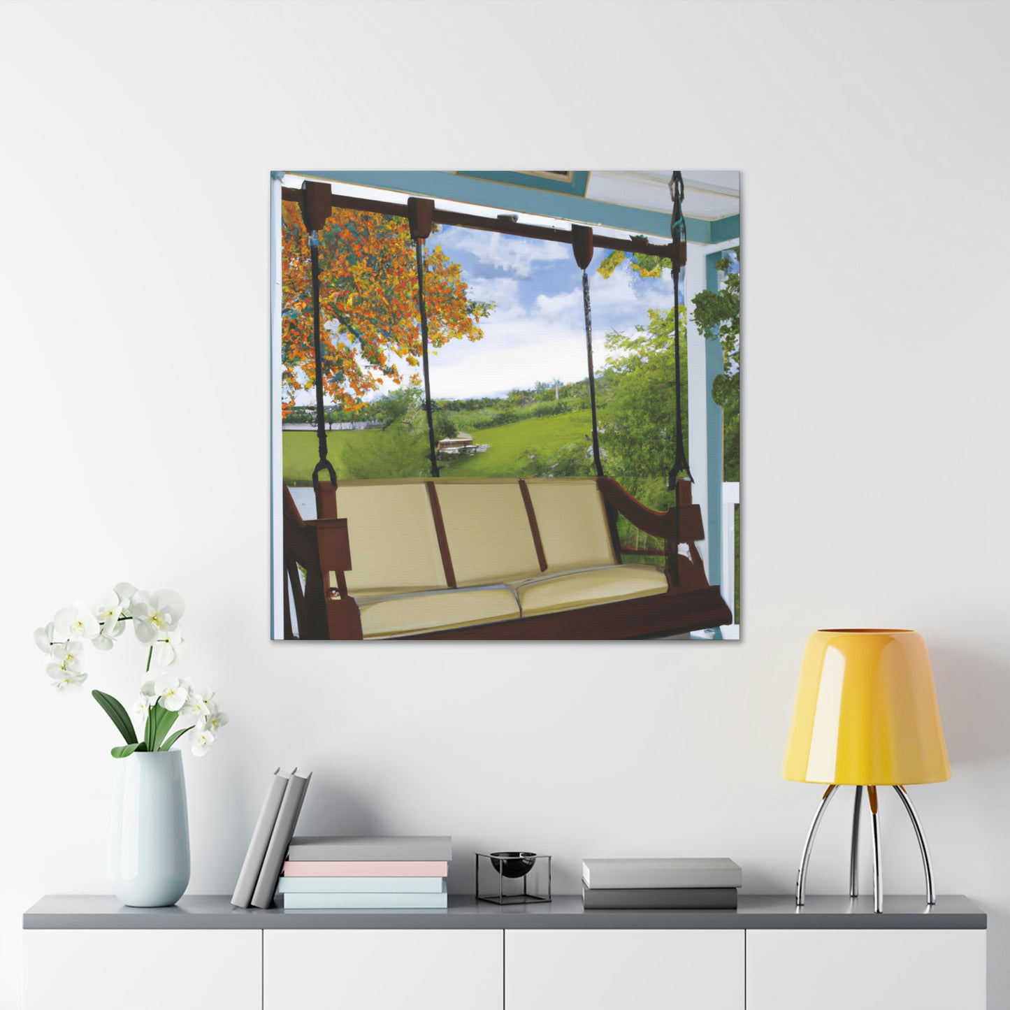 "Porch Swing in Bloom" - Canvas